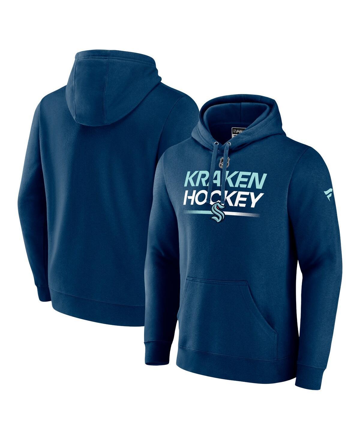 Mens Fanatics Branded Navy Seattle Kraken Authentic Pro Pullover Hoodie Krk Blue Product Image