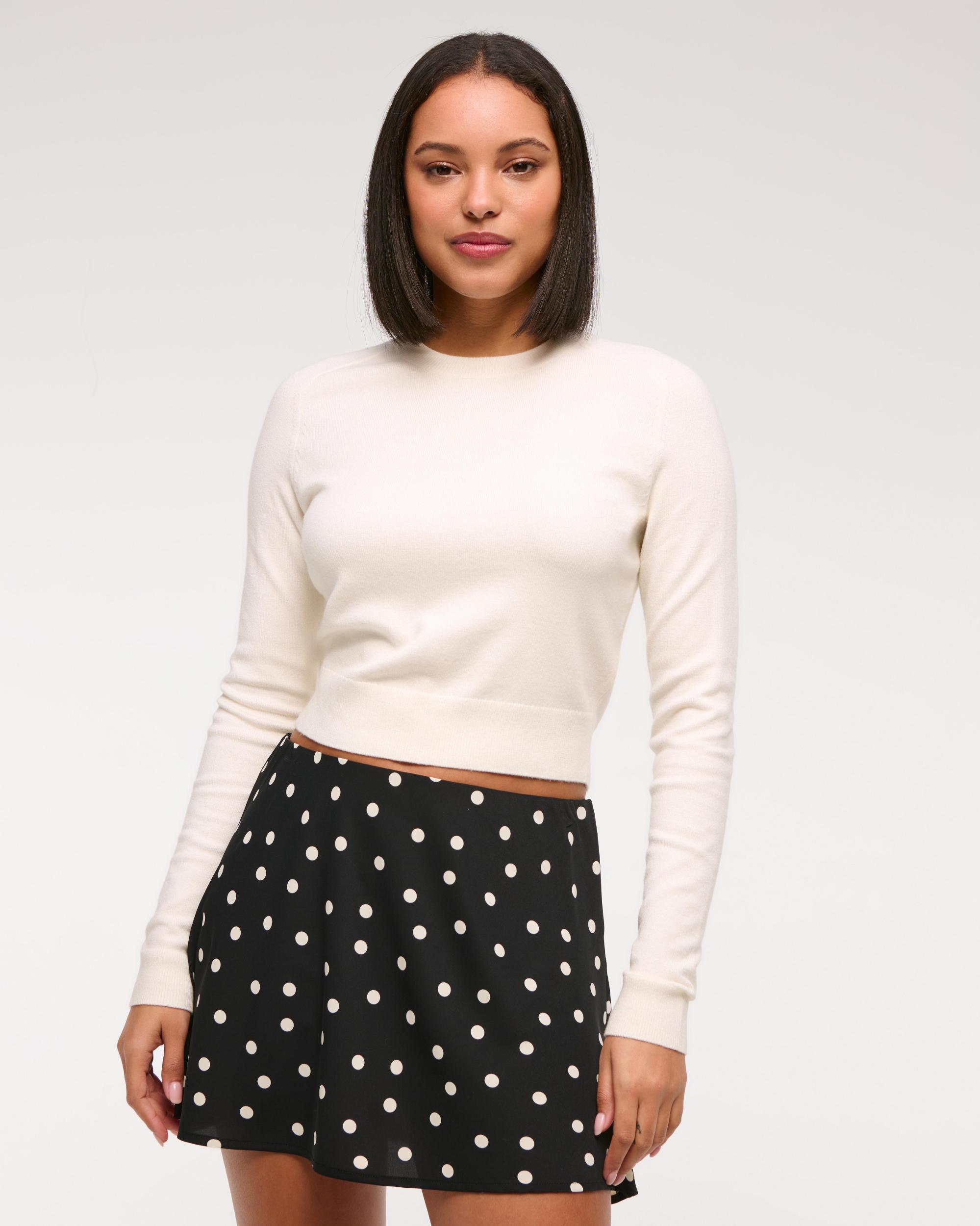 The A&F Madeline Shrunken Crew Sweater Product Image