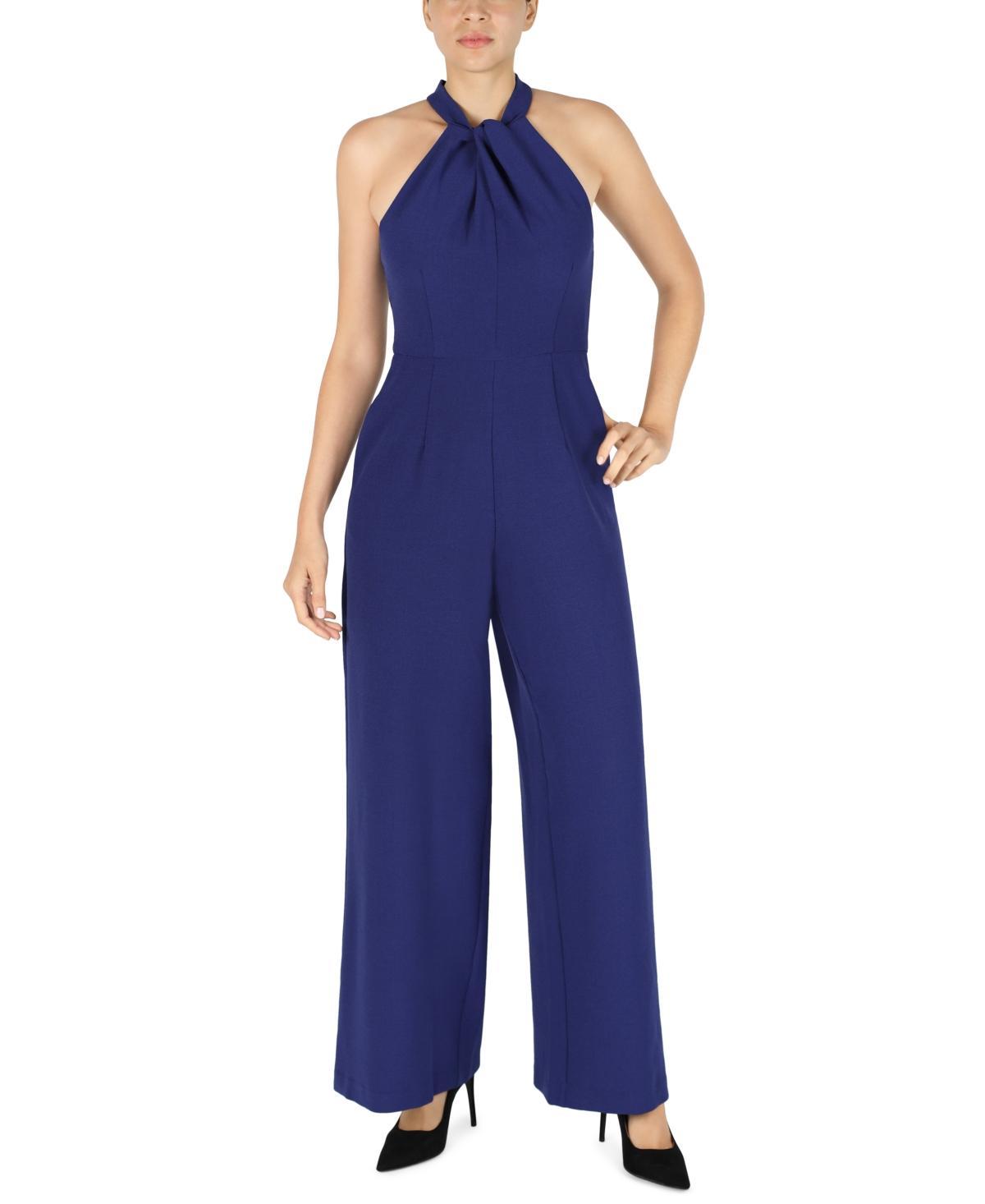 Julia Jordan Halter Twist Neck Sleeveless Pocketed Jumpsuit Product Image