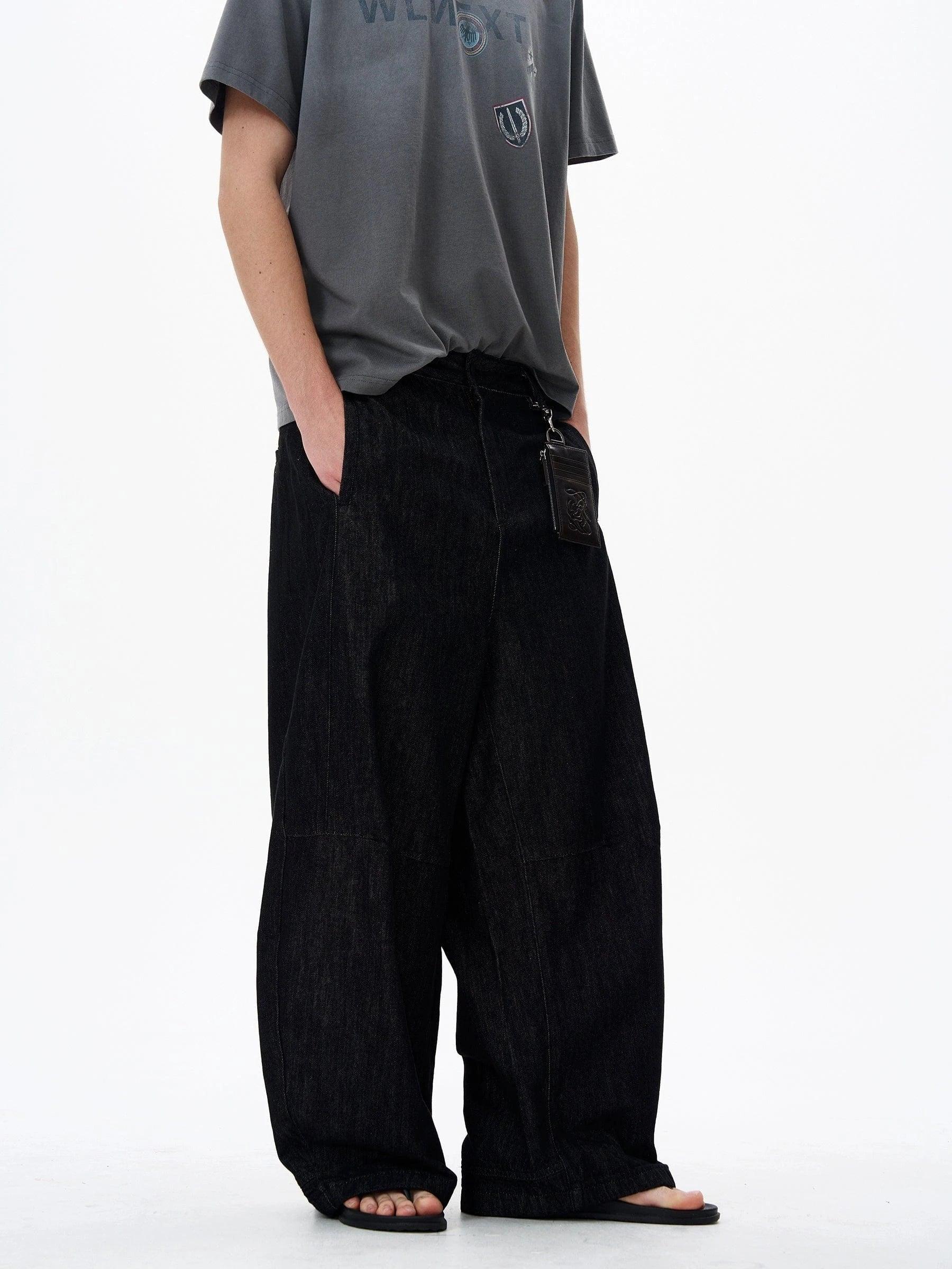 RT No. 18194 BLACK MACHETE STRAIGHT DENIM JEANS Product Image