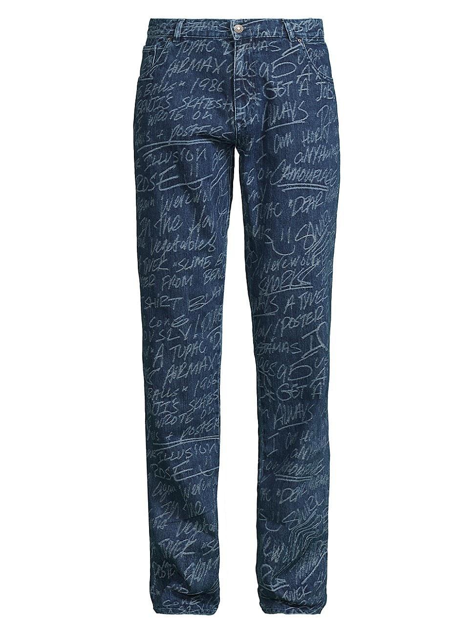 Mens Graffiti Straight-Leg Jeans Product Image