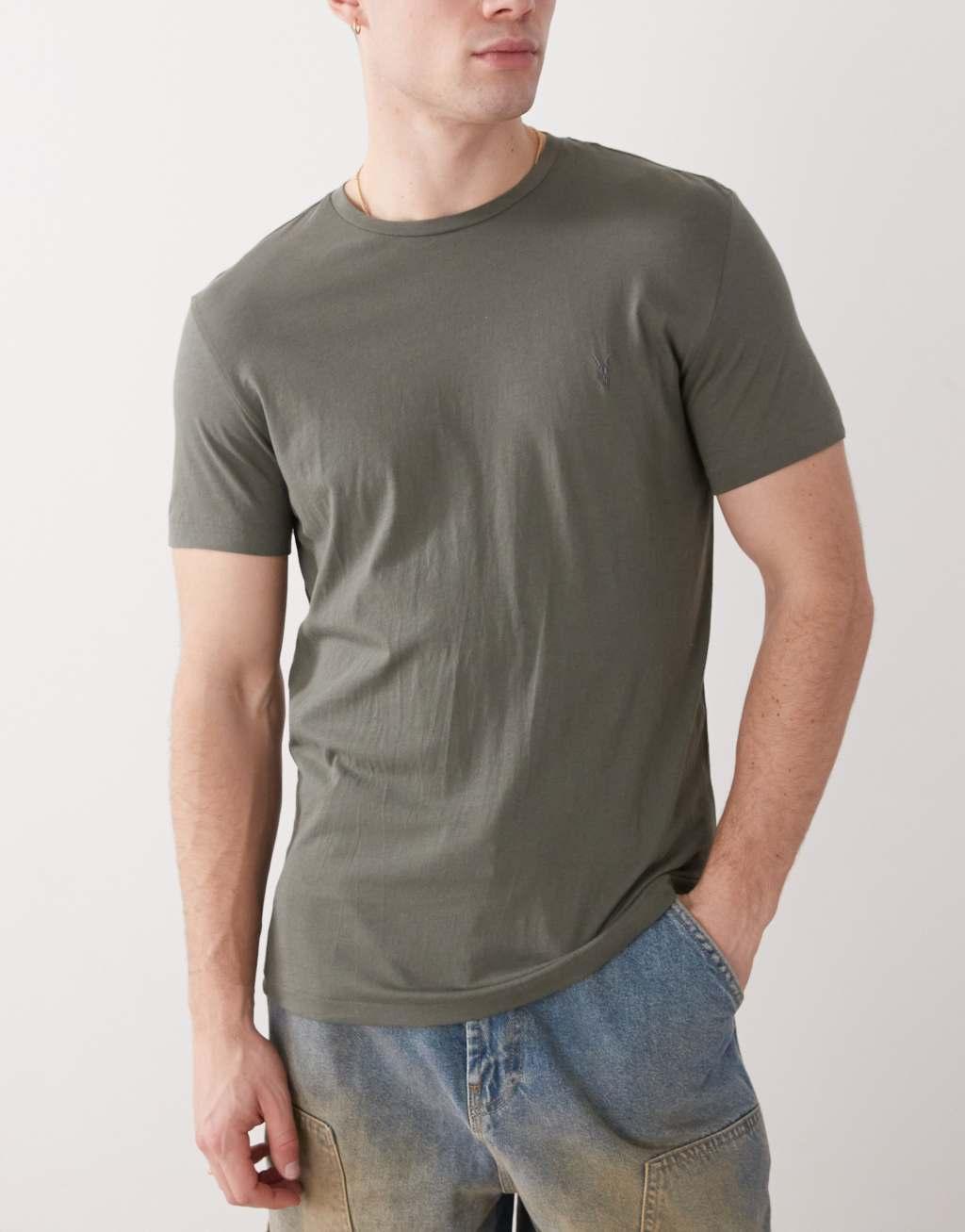 AllSaints Tonic 3-pack t-shirts in black khaki stone Product Image