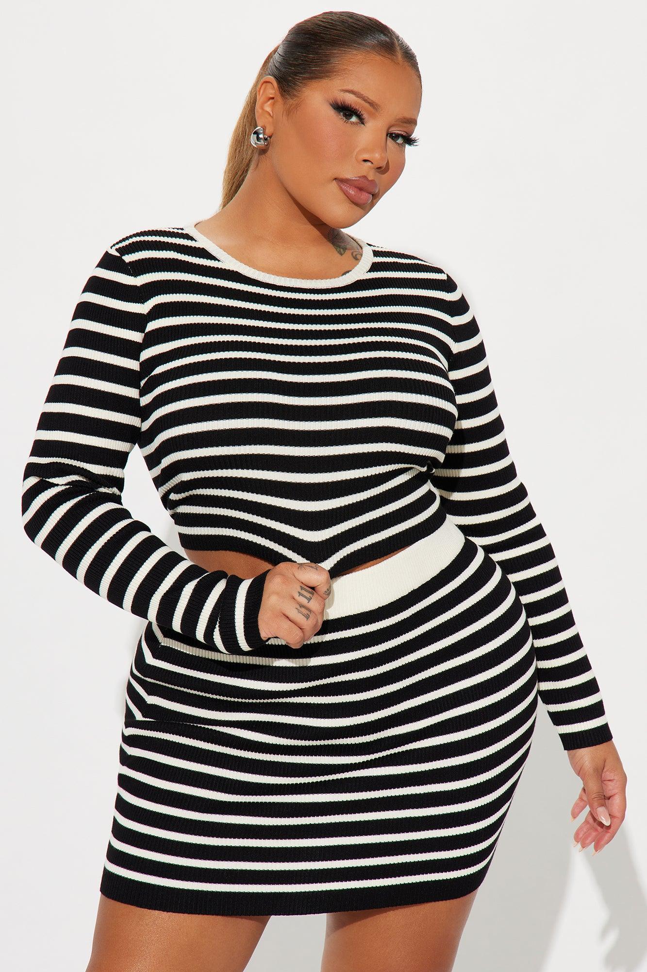 Valencia Sweater Skirt Set - Black/combo Product Image