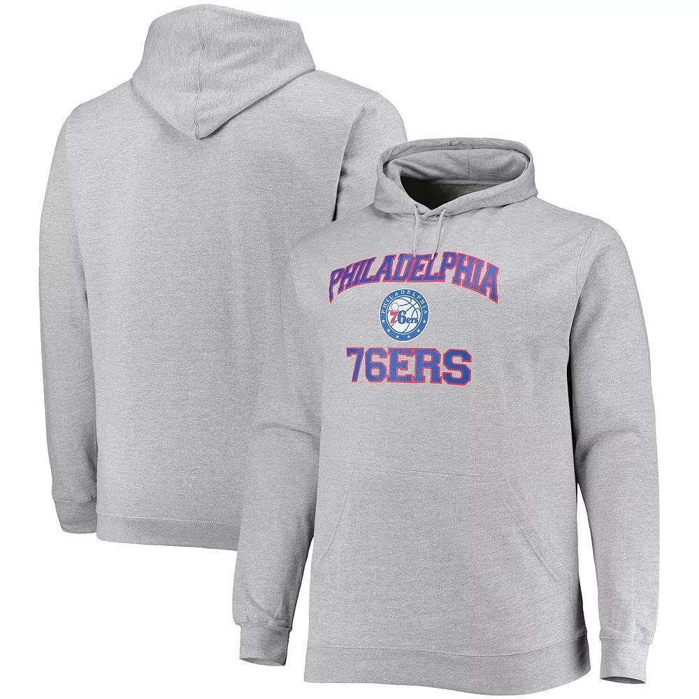Men's Heathered Gray Philadelphia 76ers Big & Tall Heart & Soul Pullover Hoodie, Size: 3XB, 76r Grey Product Image