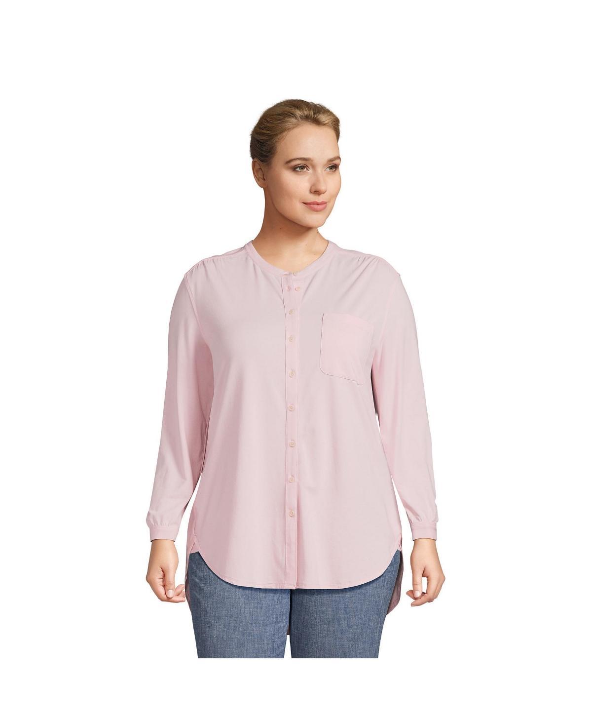 Plus Size Lands' End Long Sleeve Jersey A-line Tunic, Women's, Size: 2XL, Black Product Image