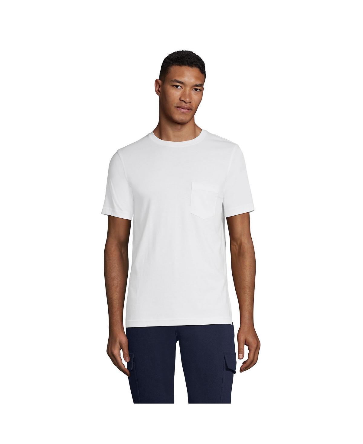 Men's Lands' End Supima Pocket Tee, Size: Medium, White Product Image