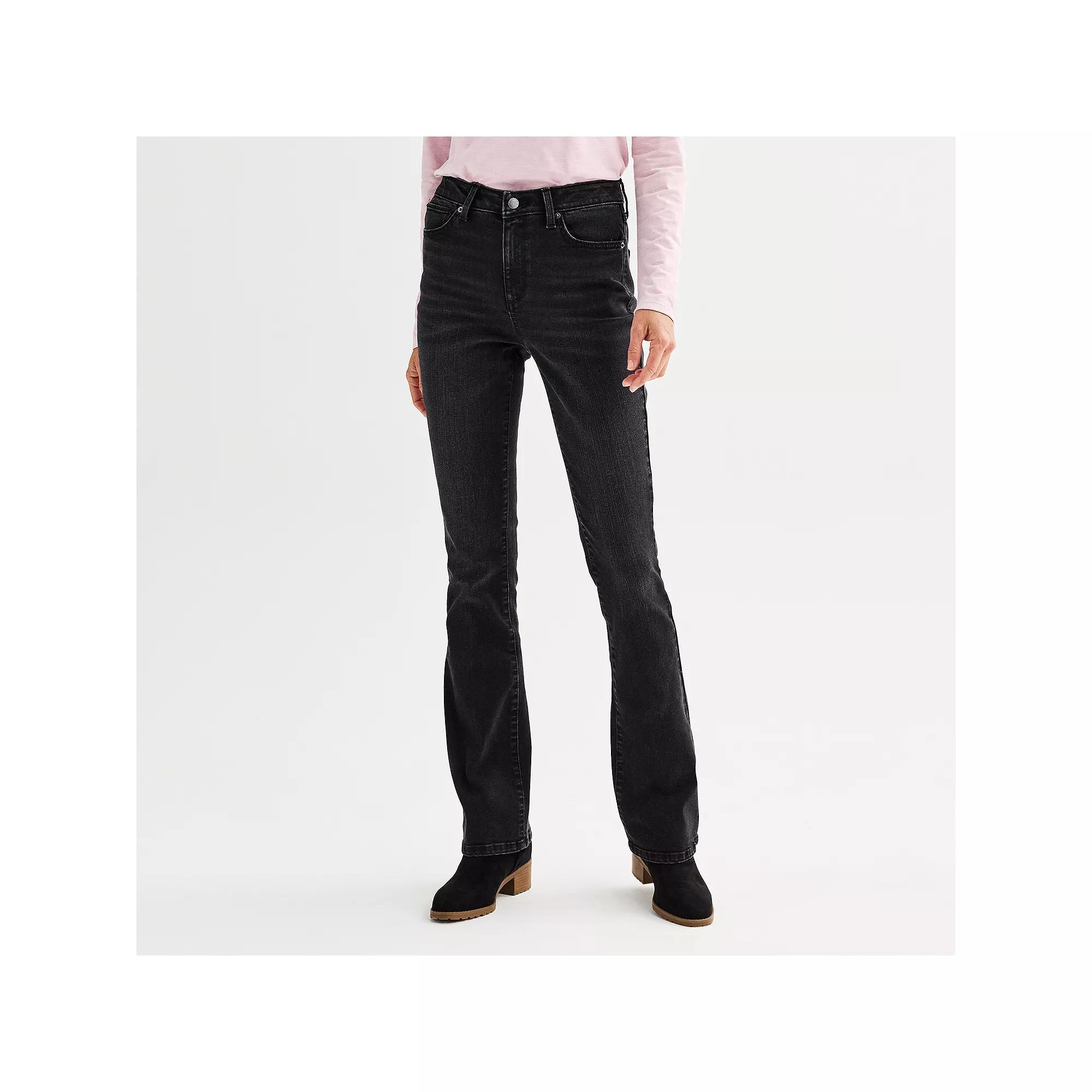 Petite Sonoma Goods For Life® Premium Mid-Rise Bootcut Jeans, Women's, Size: 4 Petite, Black Wash Product Image