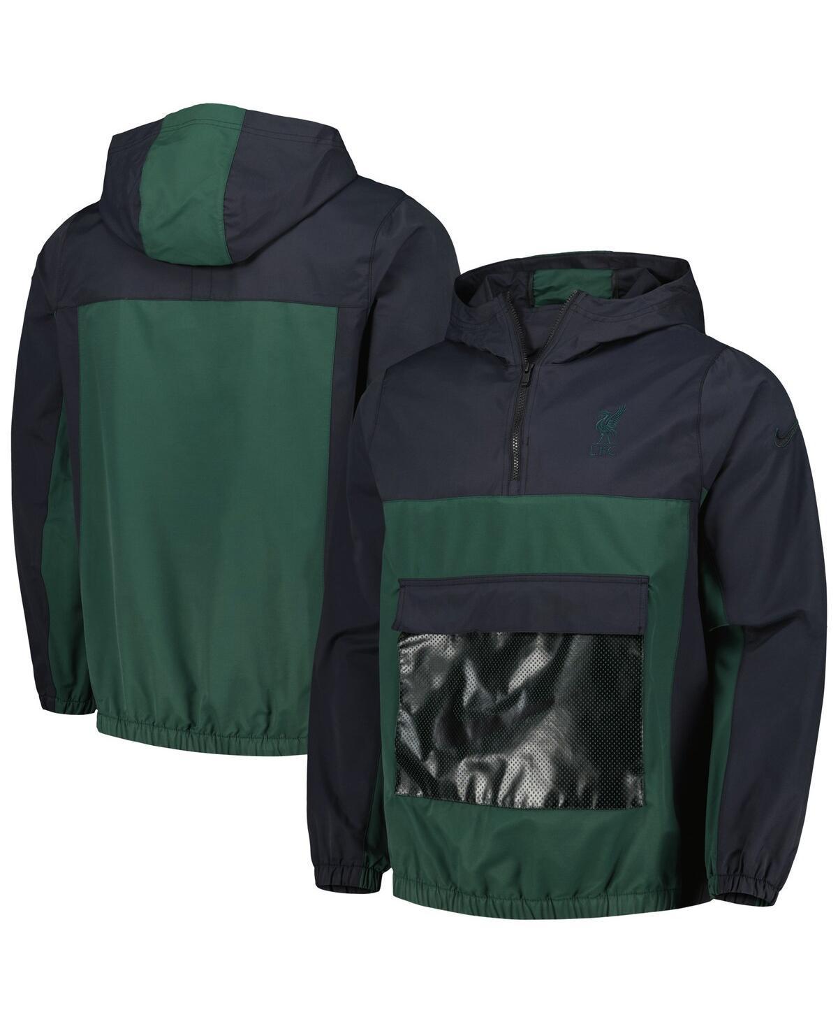 Men's Nike Green Liverpool Anorak Hoodie Quarter-Zip Jacket, Size: Small, Lvp Green Product Image