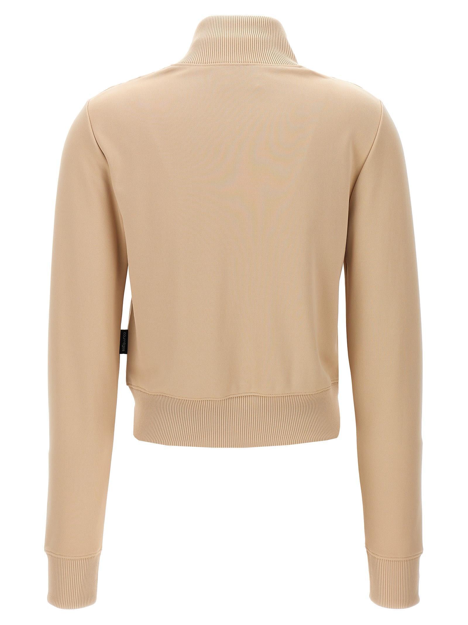 COURRÈGES Interlock Track Sweatshirt In Beige Product Image