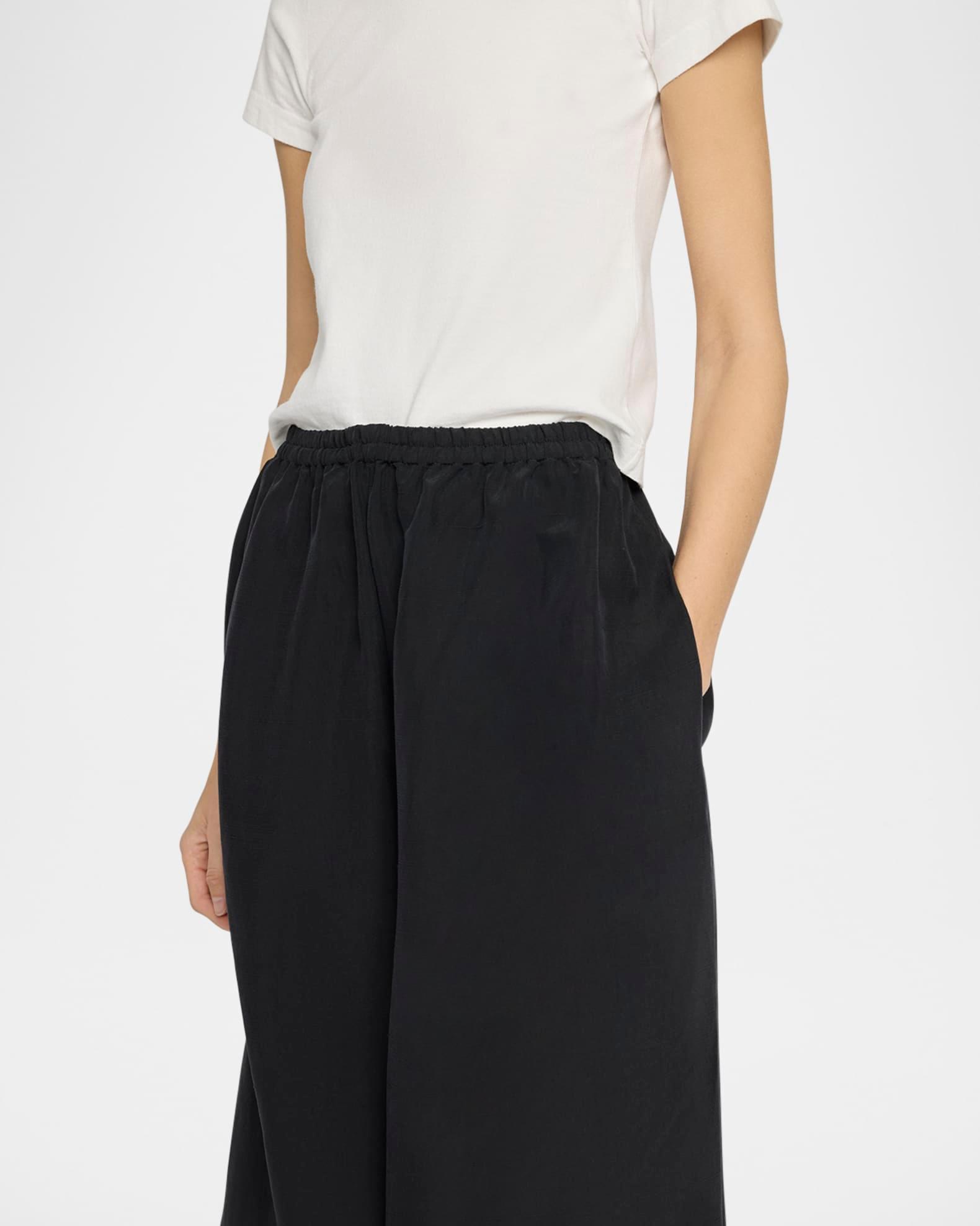 Bellana Silk Wide-Leg Pull-On Pants Product Image
