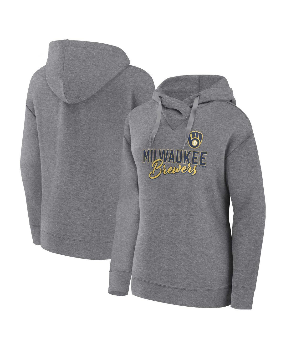 Women's Fanatics Branded Heather Gray Minnesota Twins Script Favorite Pullover Hoodie, Size: Medium, Grey Product Image