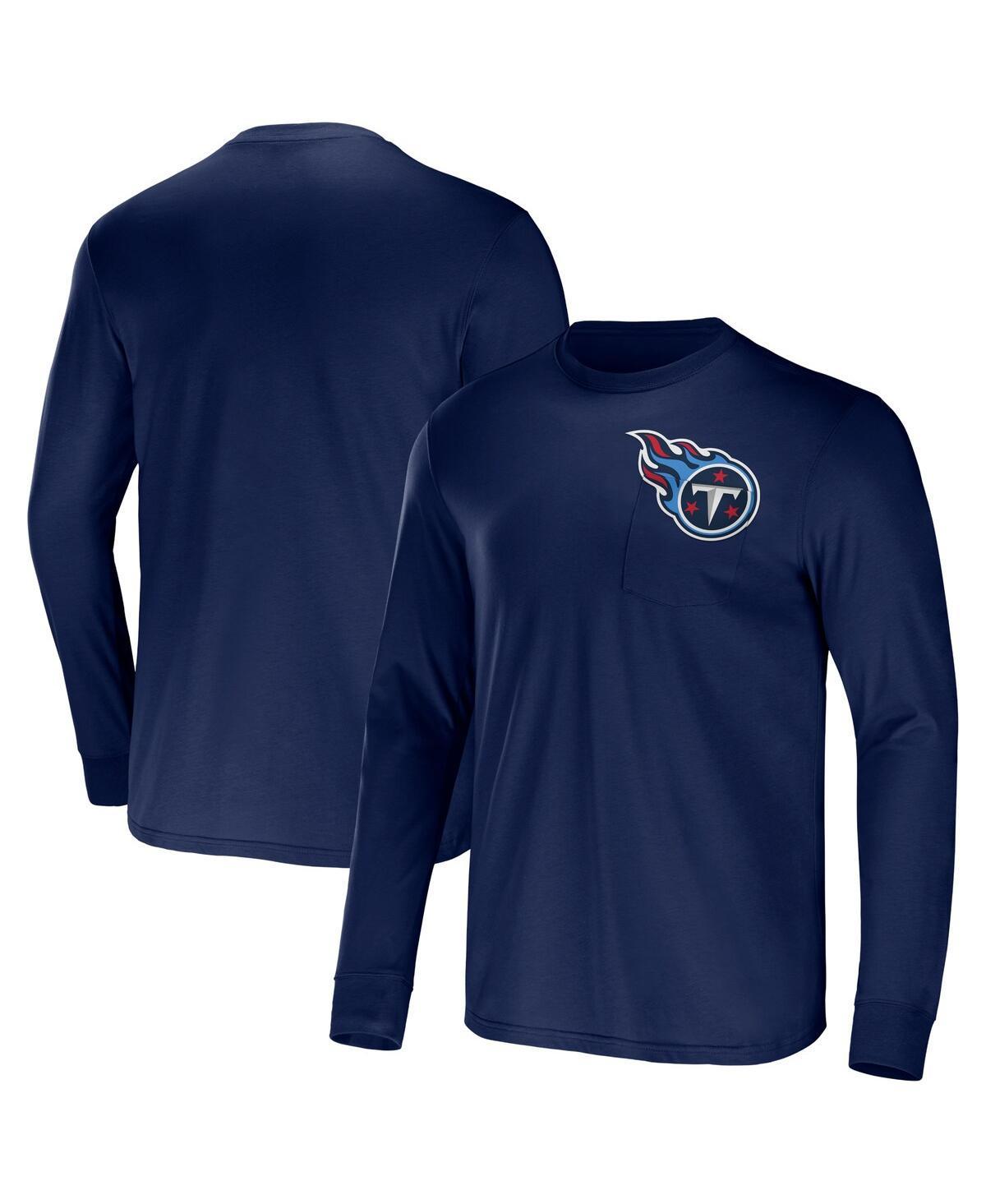 Men's NFL x Darius Rucker Collection by Fanatics Navy Tennessee Titans Team Long Sleeve Pocket T-Shirt, Size: 3XL, Blue Product Image