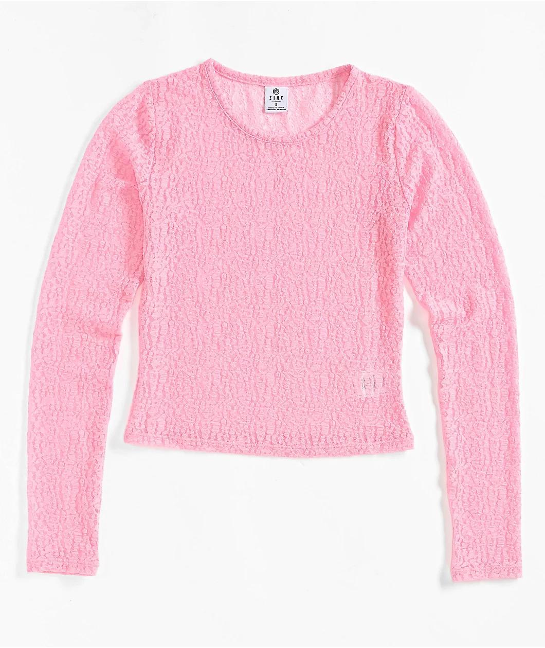 Zine Talia Pink Lace Top Product Image