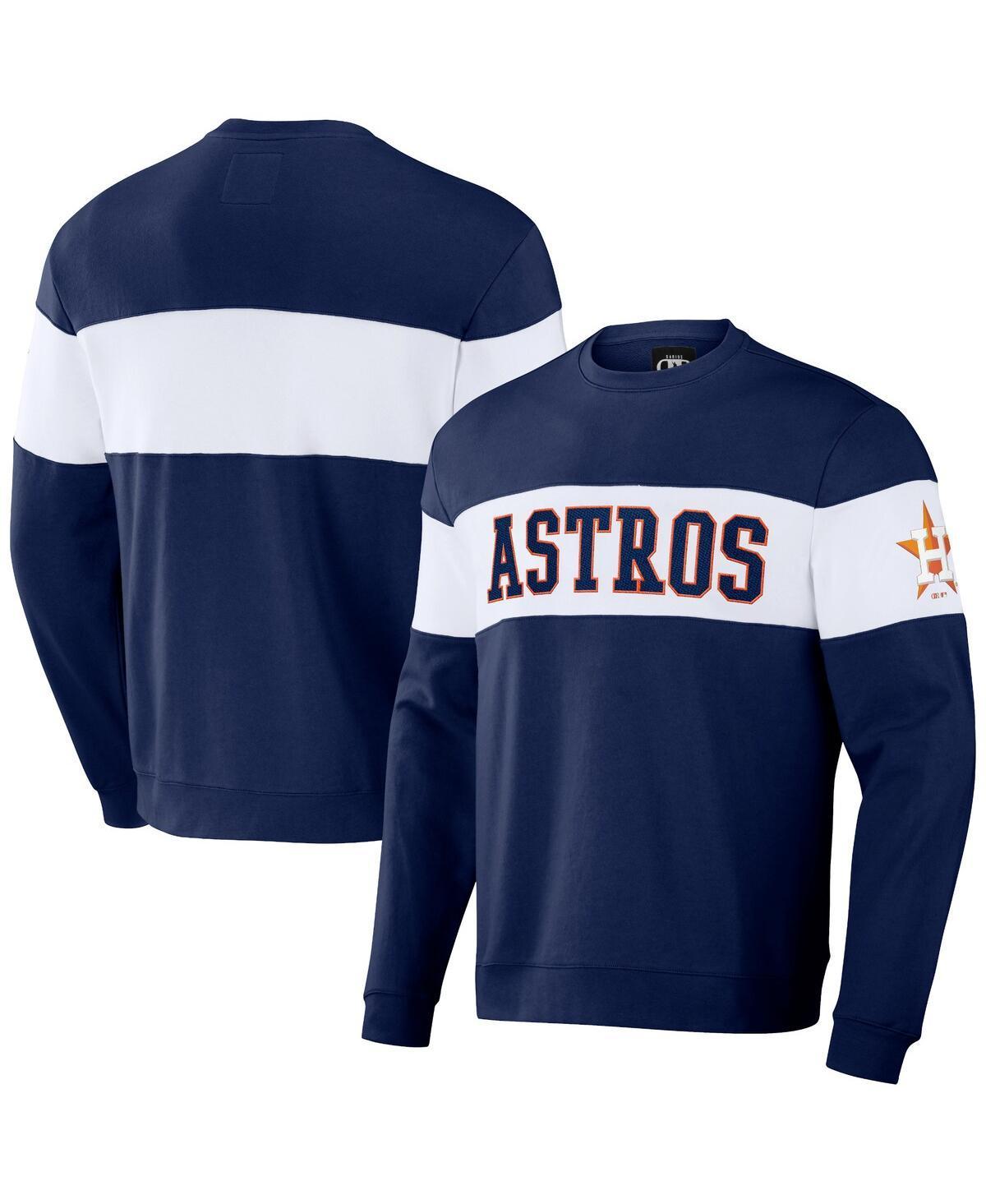 Men's Darius Rucker Collection by Fanatics Navy Houston Astros Stripe Pullover Sweatshirt, Size: Small, Blue Product Image