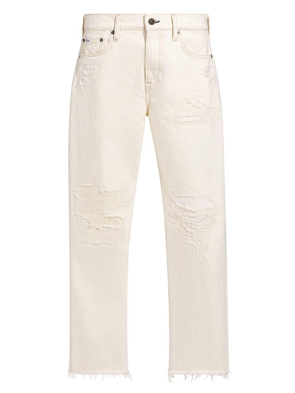 Womens Distressed Cropped Jeans Product Image