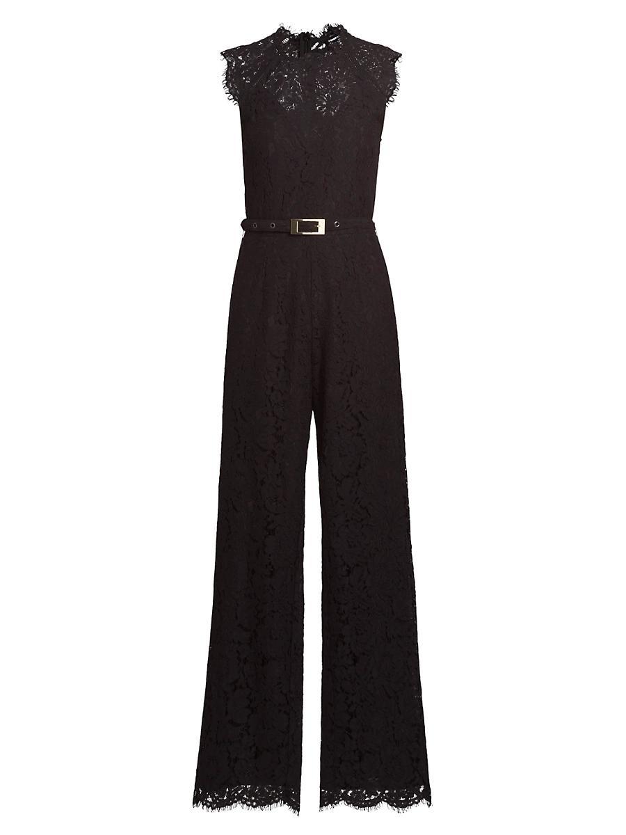 Womens Jin Lace-Trim Cotton-Blend Jumpsuit Product Image