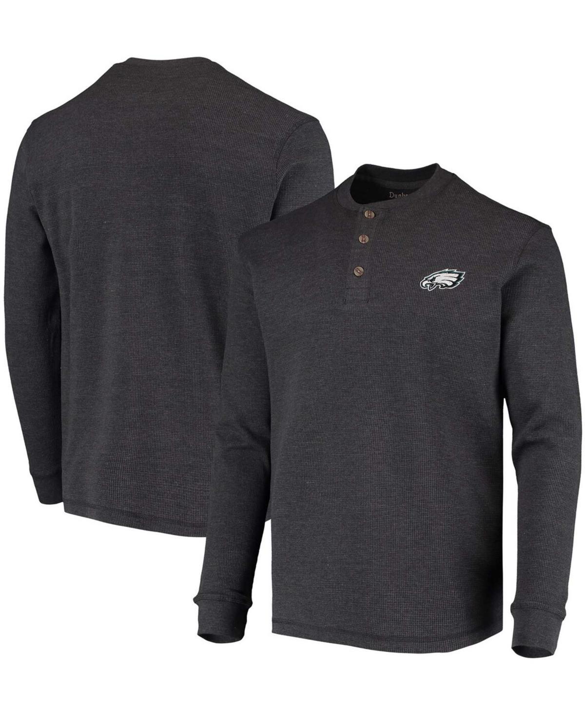 Men's Heathered Gray Philadelphia Eagles Maverick Thermal Henley Long Sleeve T-Shirt, Size: 4XL, Grey Product Image