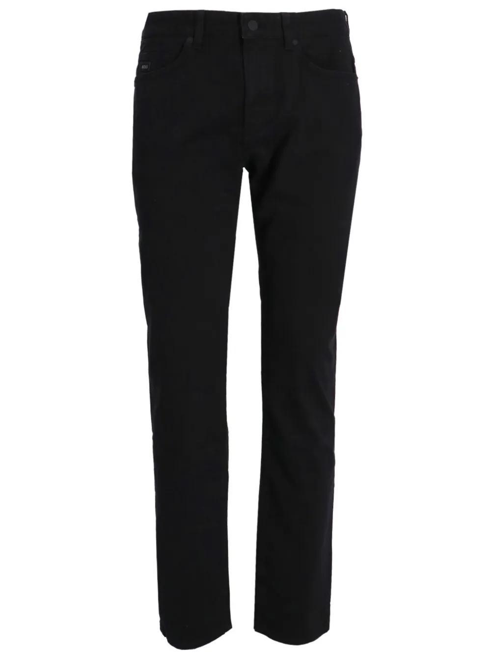 HUGO BOSS Men's Slim-fit Jeans In Cozy-knit Denim In Black Product Image