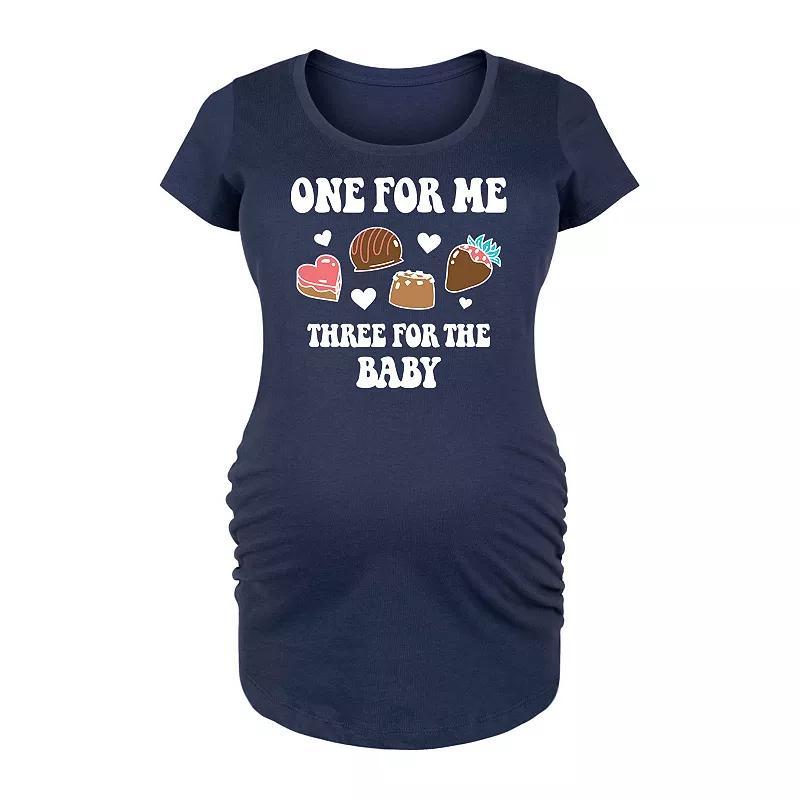 Maternity One For Me Three For Baby Chocolate Graphic Tee, Womens Product Image