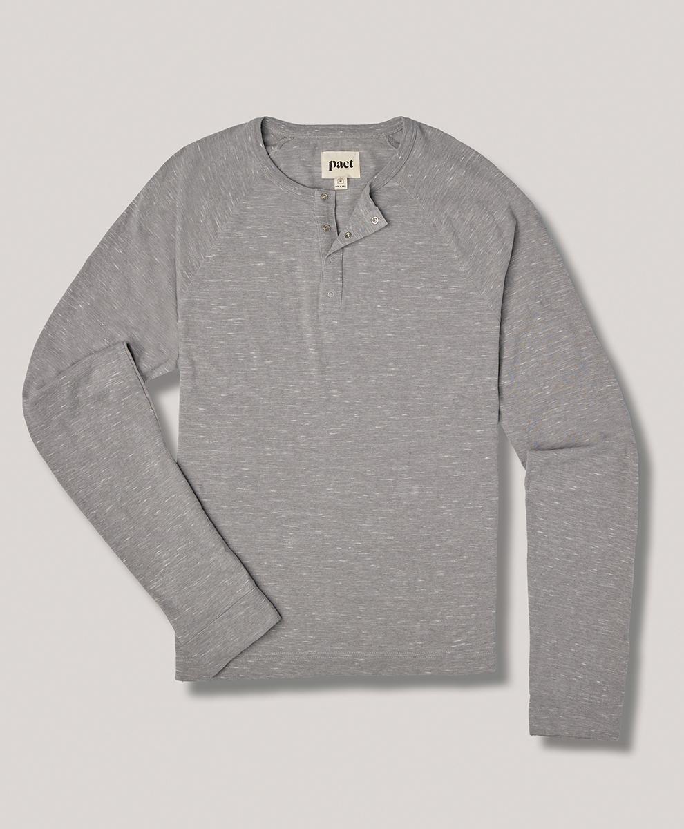 Men's Grey Melange The Mix Lightweight Long Sleeve Henley M Product Image