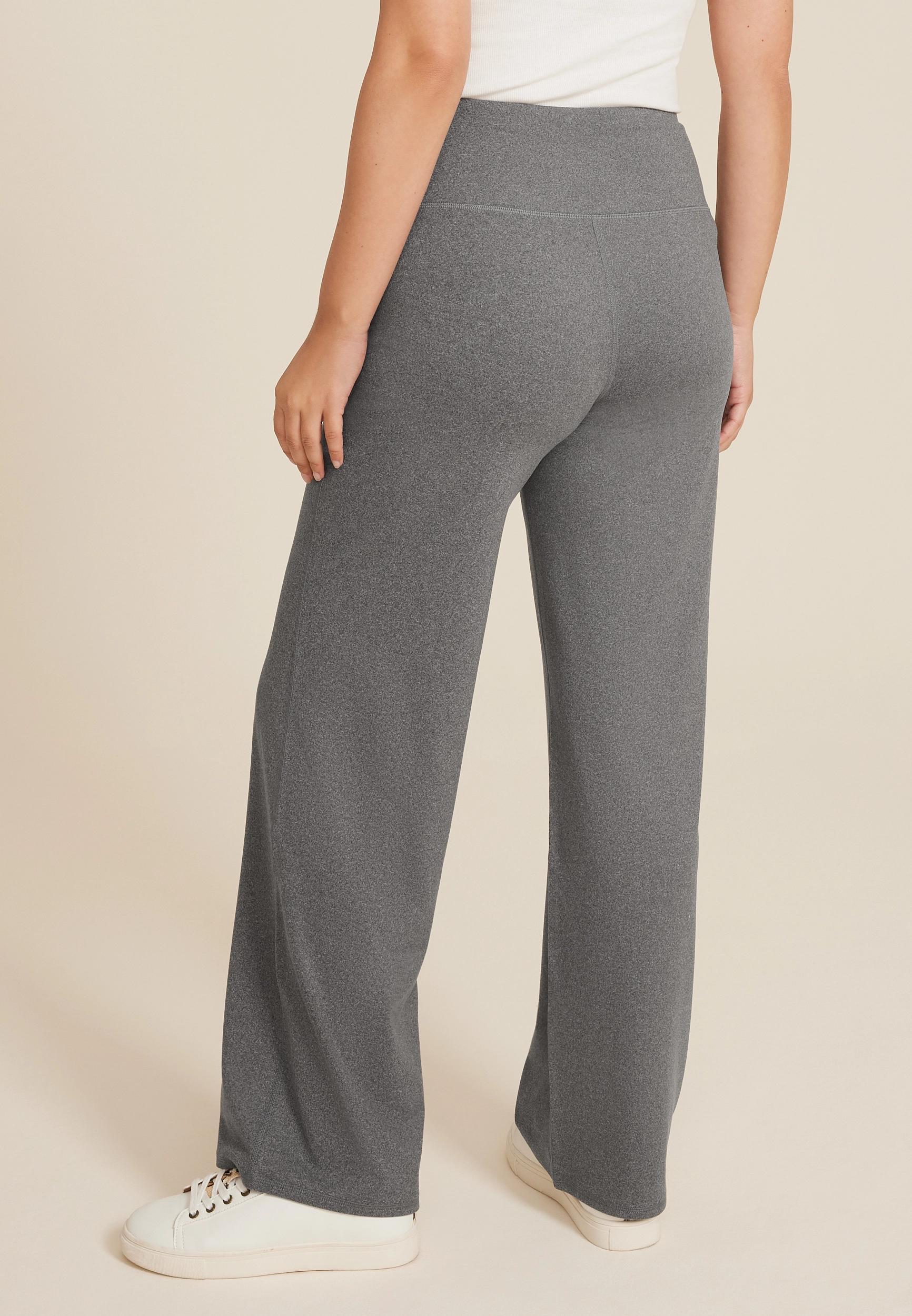 Maurices Womens Heathered High Rise Luxe Wide Leg Pants Gray Size X Small Product Image