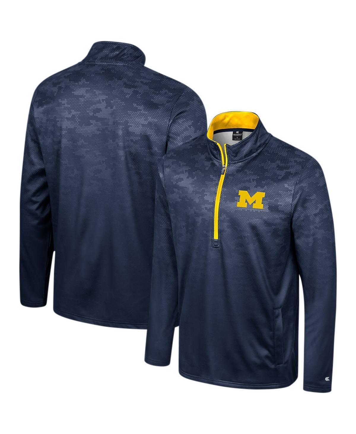 Men's Colosseum  Navy Michigan Wolverines The Machine Half-Zip Jacket, Size: Medium, Blue Product Image
