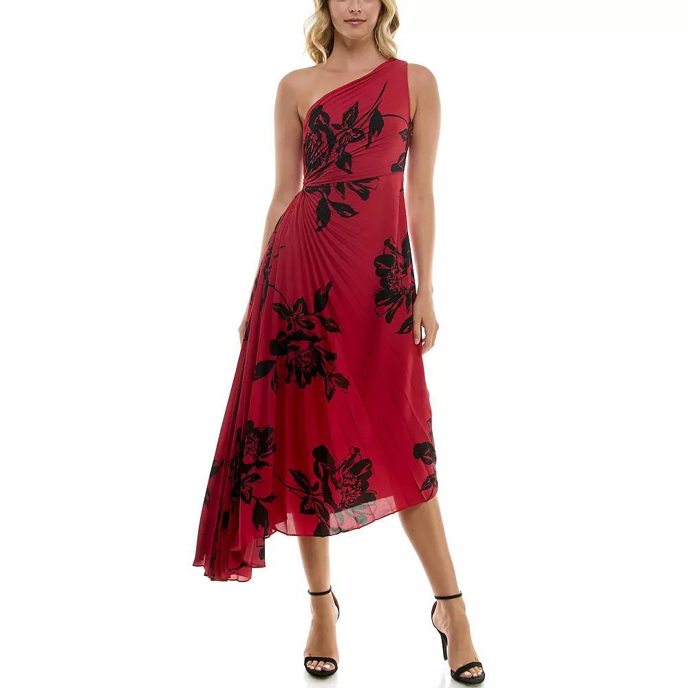 Women's Nicole Miller One Shoulder Pleated Dress, Size: 6, Red Product Image