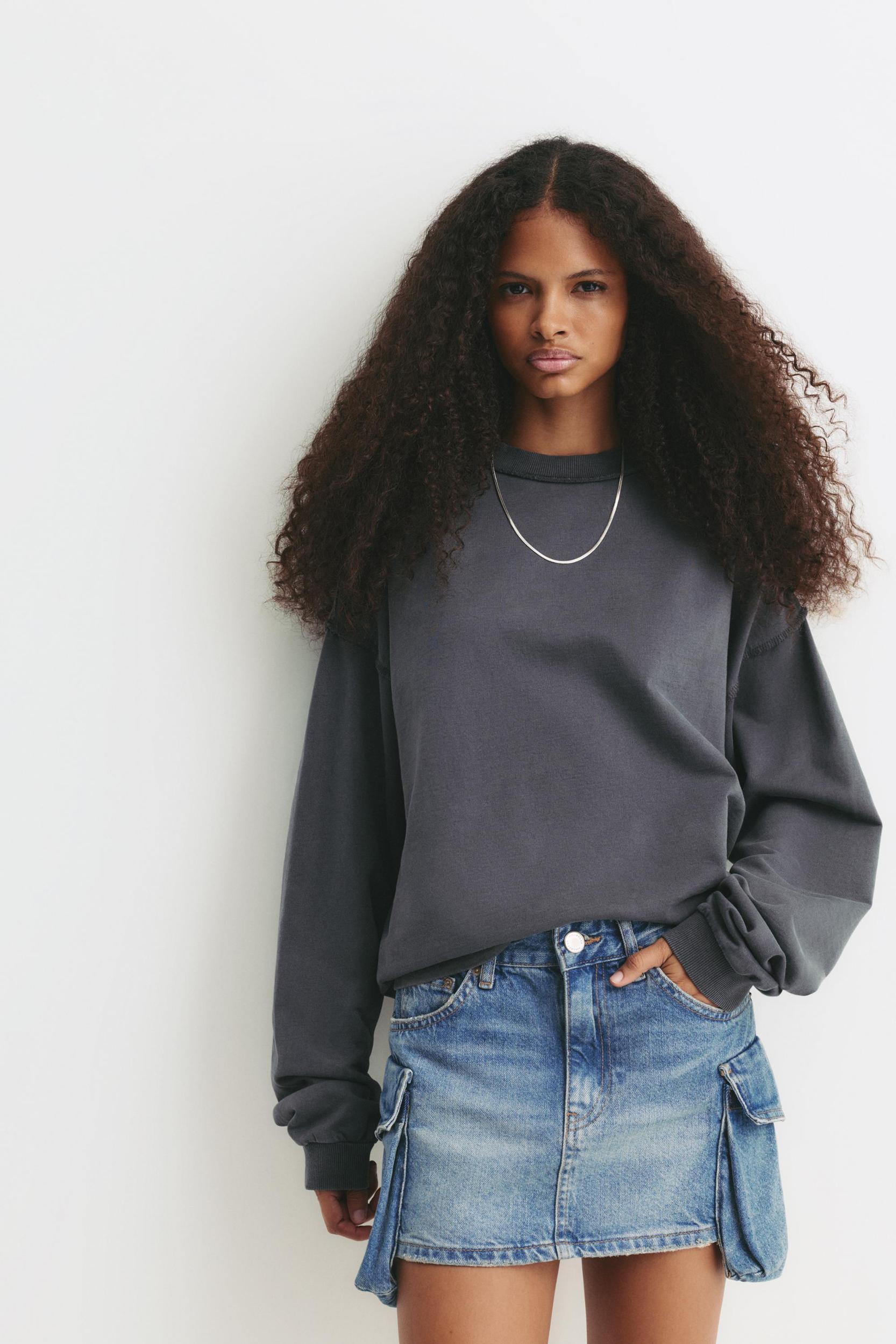 Denim cargo mini skirt Product Image