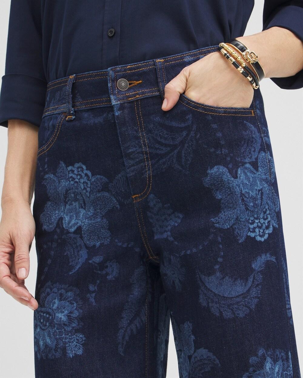 Floral Laser Print Trouser Jeans Product Image