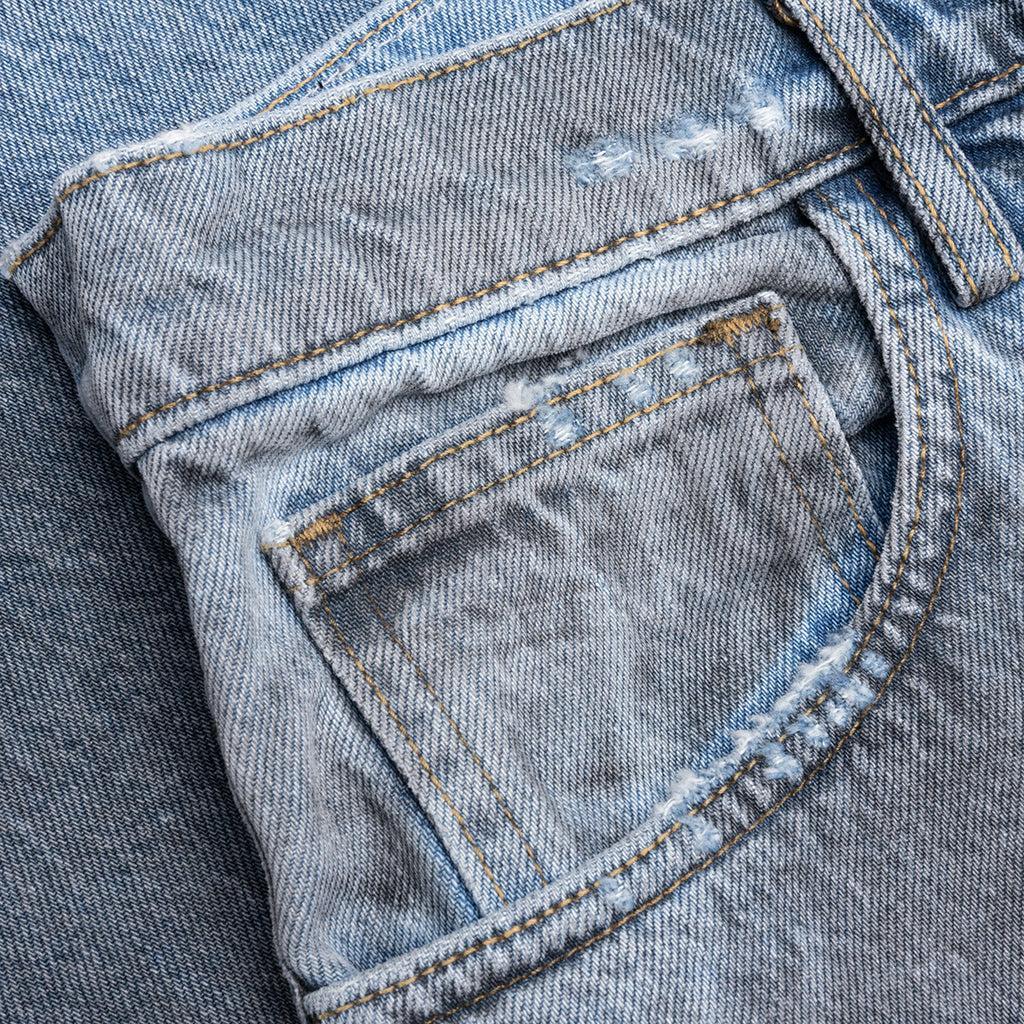 Thrashed Baggy 5 Pocket Shorts - Light Wash Male Product Image