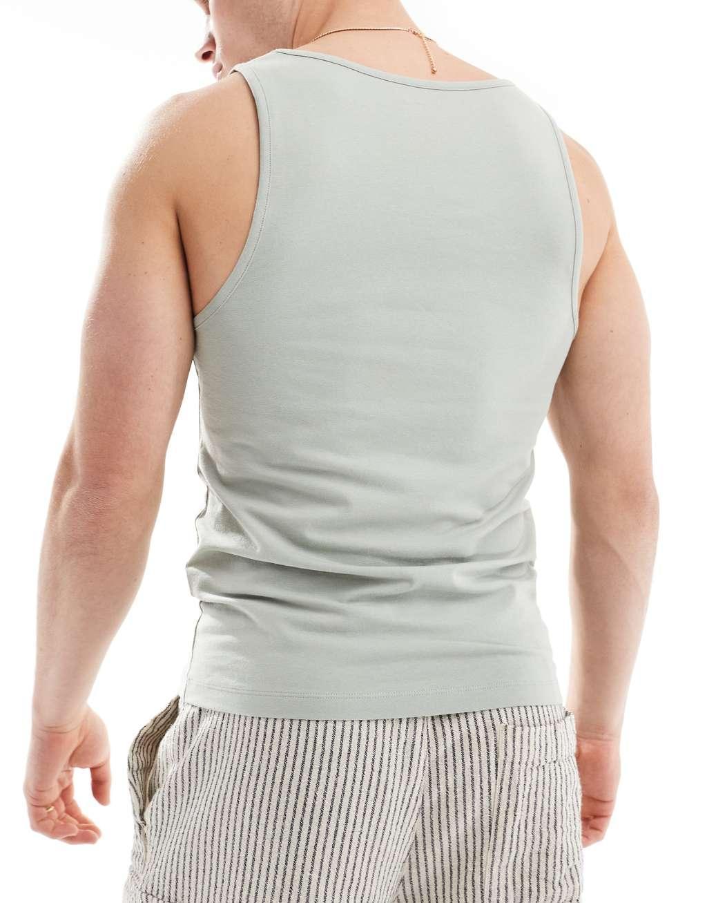 ASOS DESIGN 3 pack muscle fit tank tops in multiple colors Product Image