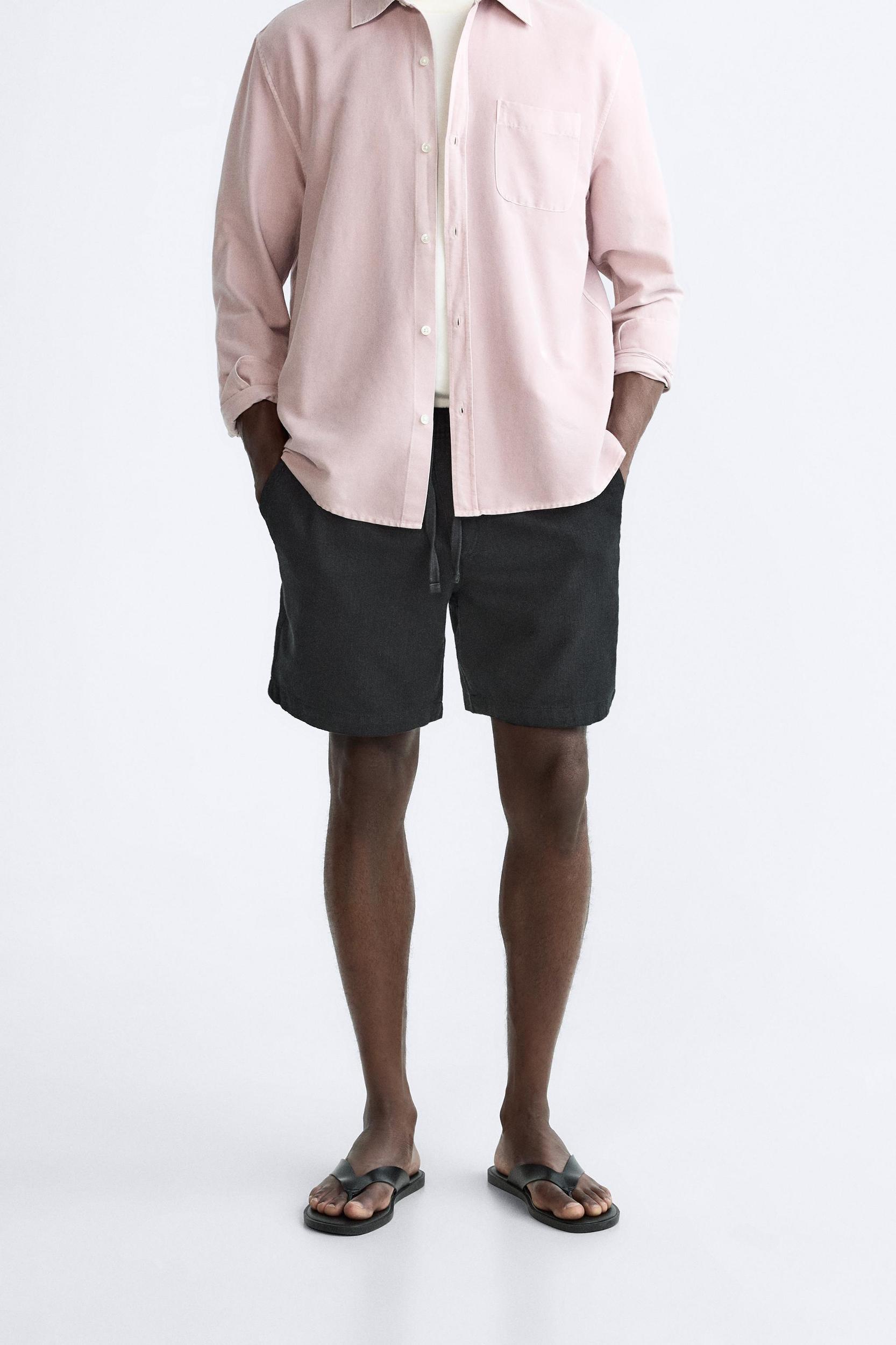 TEXTURED COTTON SHORTS Product Image