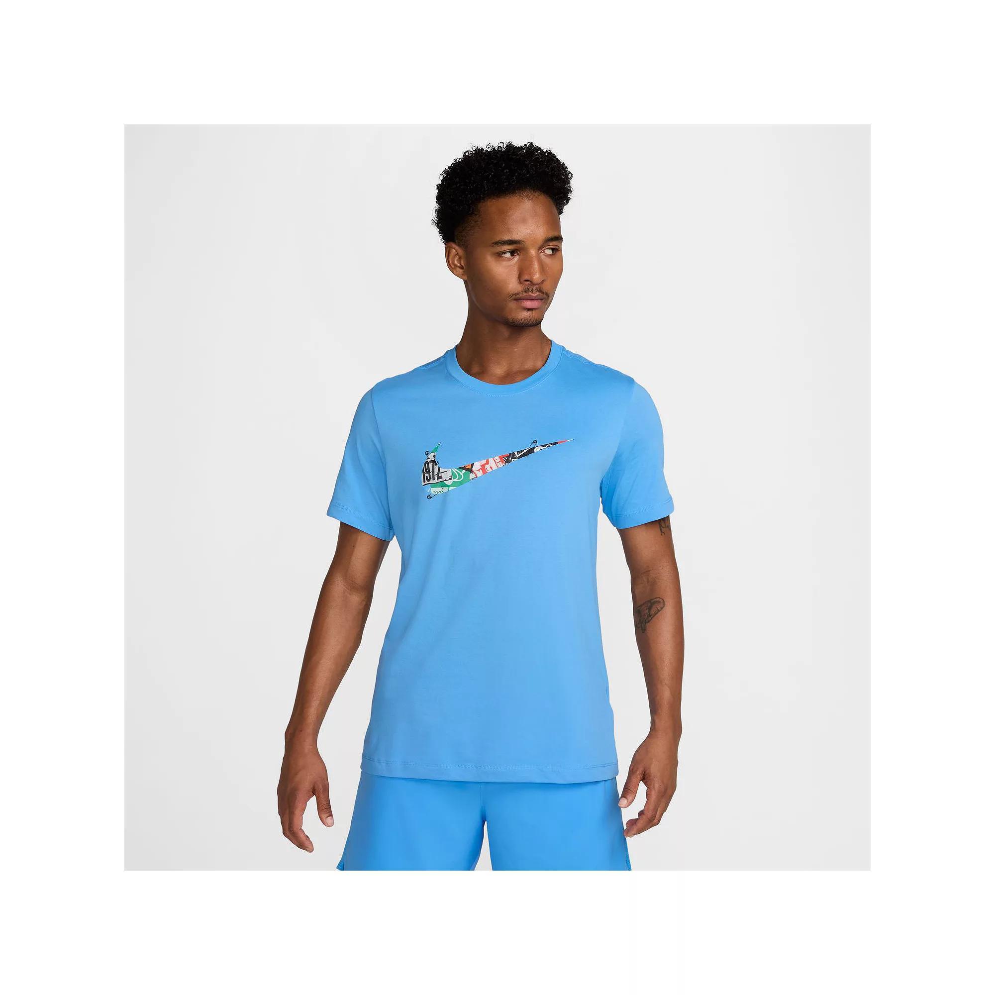 Men's Nike Dri-FIT Running Tee, Size: XL, University Blue Product Image