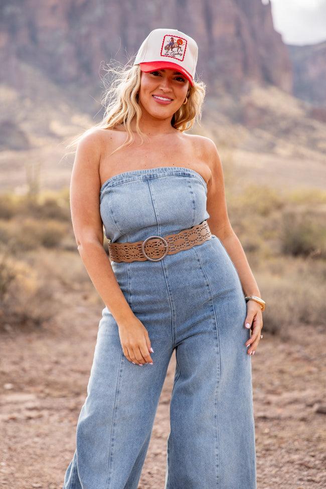 Nashville Nights Corset Denim Jumpsuit SALE Product Image