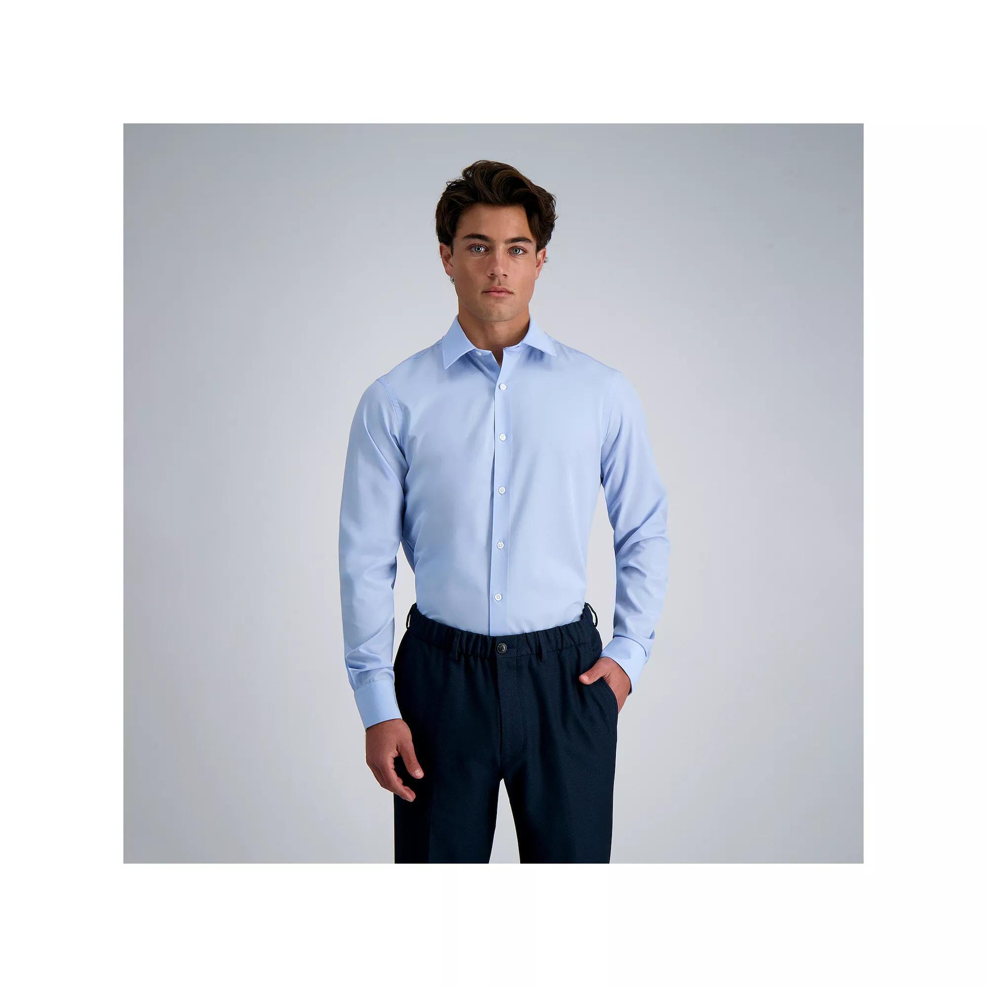 Men's Haggar® Smart Wash® Slim Fit Wrinkle Free Dress Shirt, Size: 17.5-34/35, Blue Graph Check Product Image