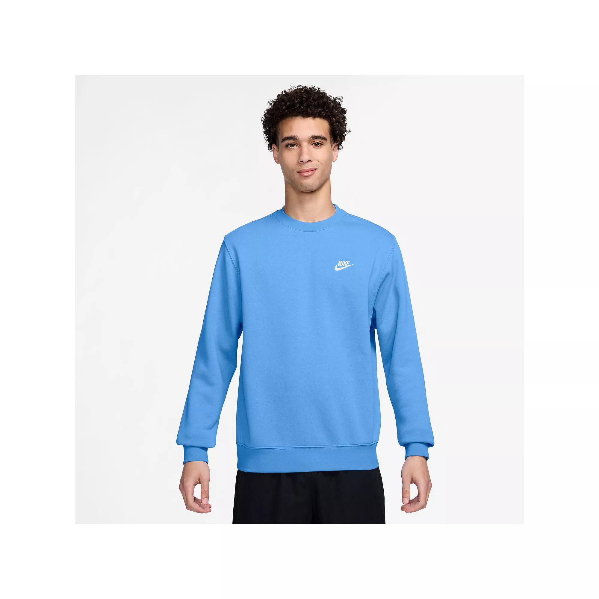 Men's Nike Club Fleece Crew, Size: XXL, University Blue Product Image