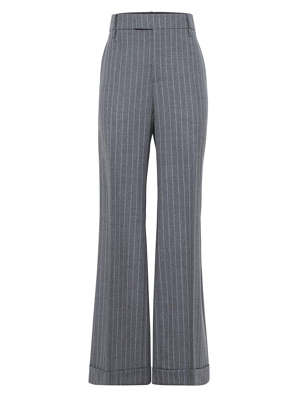 Womens Moulin Chalk Stripe Loose Flared Trousers Product Image