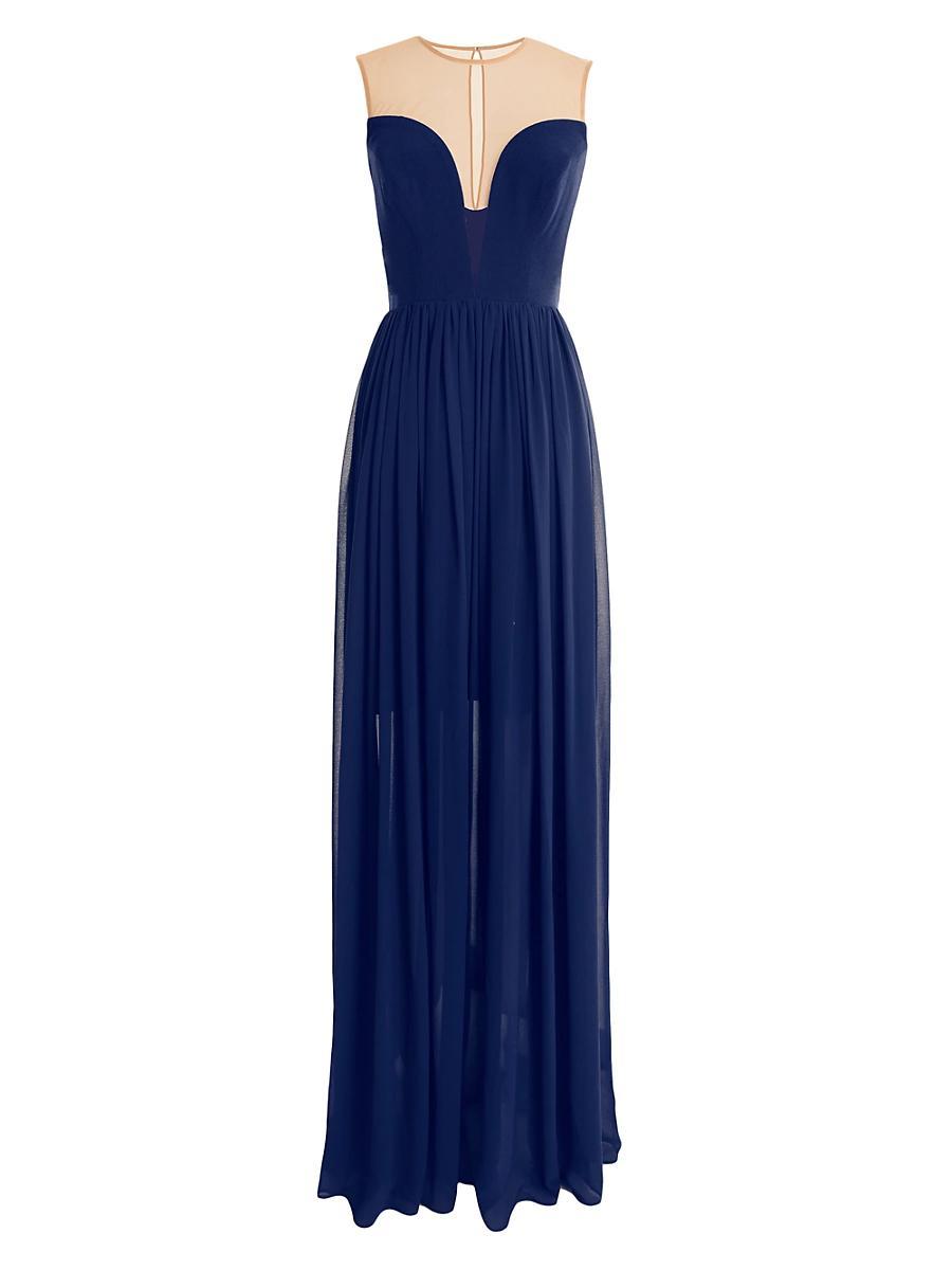 Womens Eleanor Illusion Plunge Gown Product Image