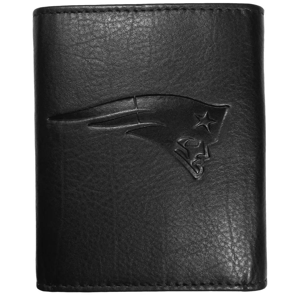 Men's New England Patriots Embossed Leather Tri-Fold Wallet, Black Product Image