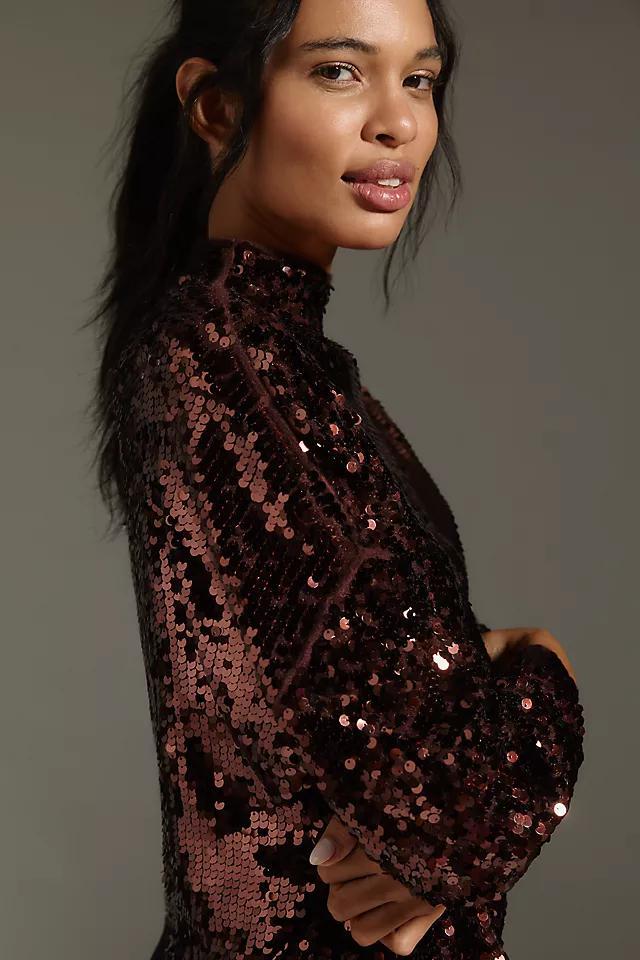 The Alani Cashmere Mock-Neck Sweater by Pilcro: Sequin Edition Product Image