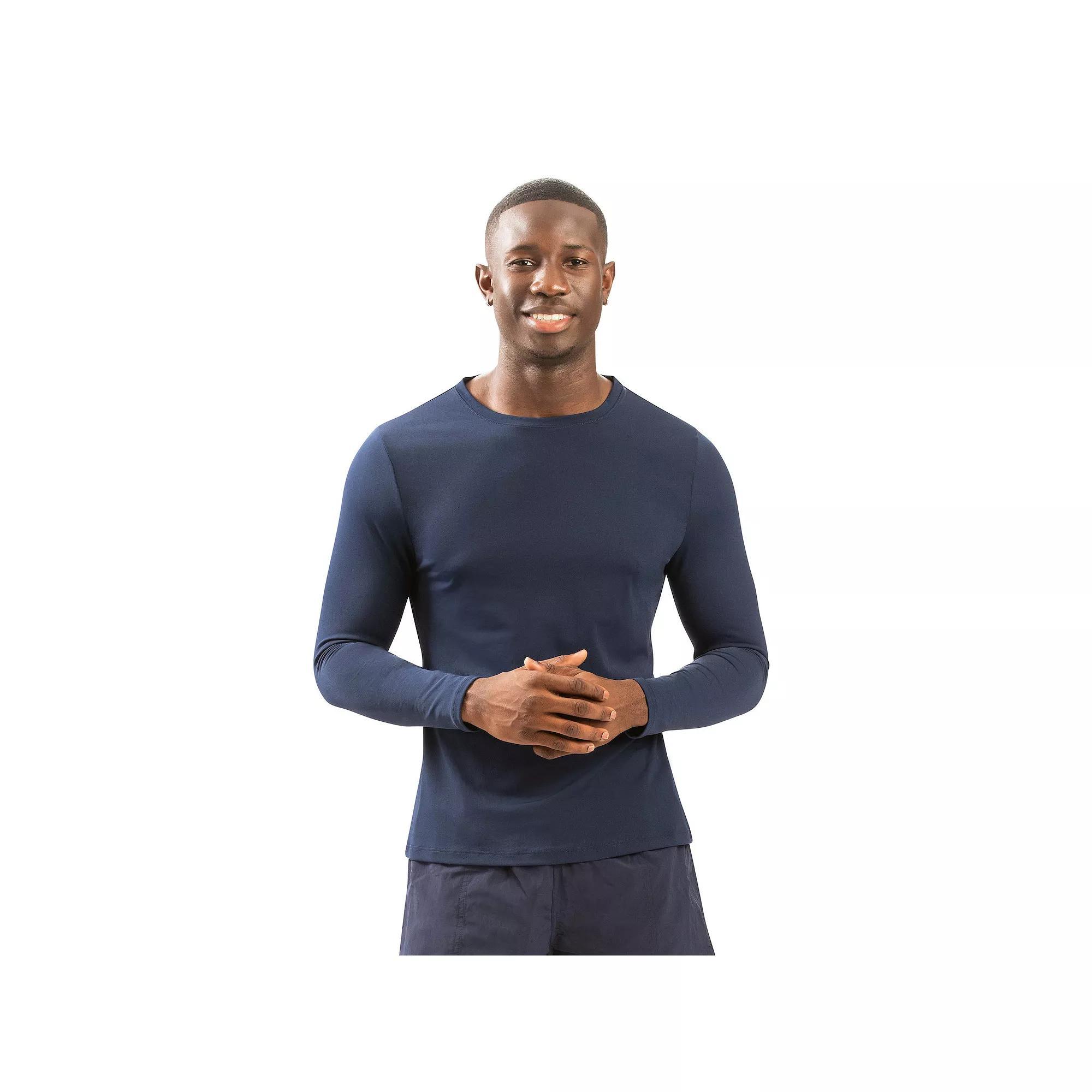 Men's Dolfin Solid Long Sleeve UPF 50+ Crewneck Swim Rash Guard Shirt, Size: Small, Royal Product Image