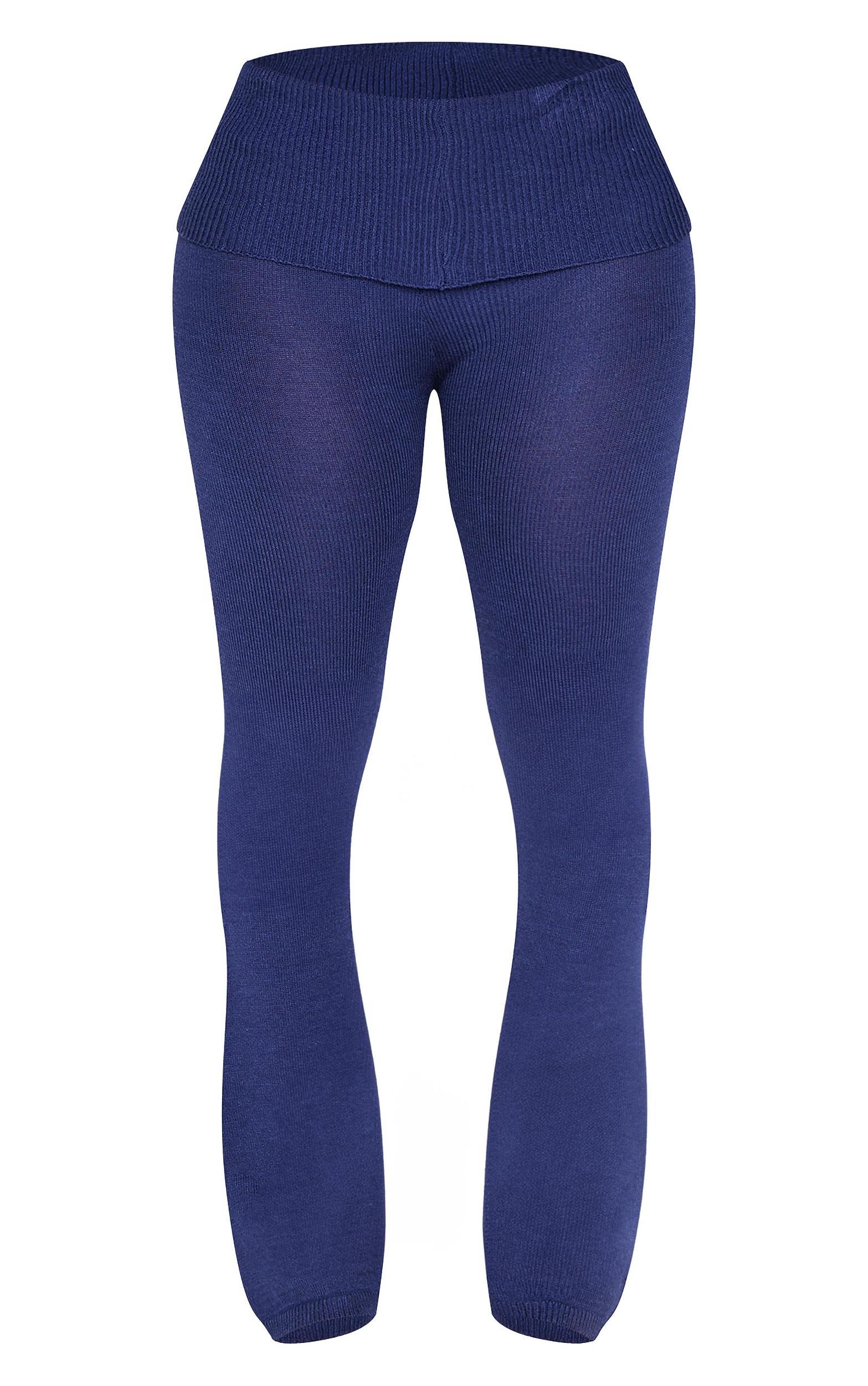 Shape Navy Knitted Flare Pants Product Image