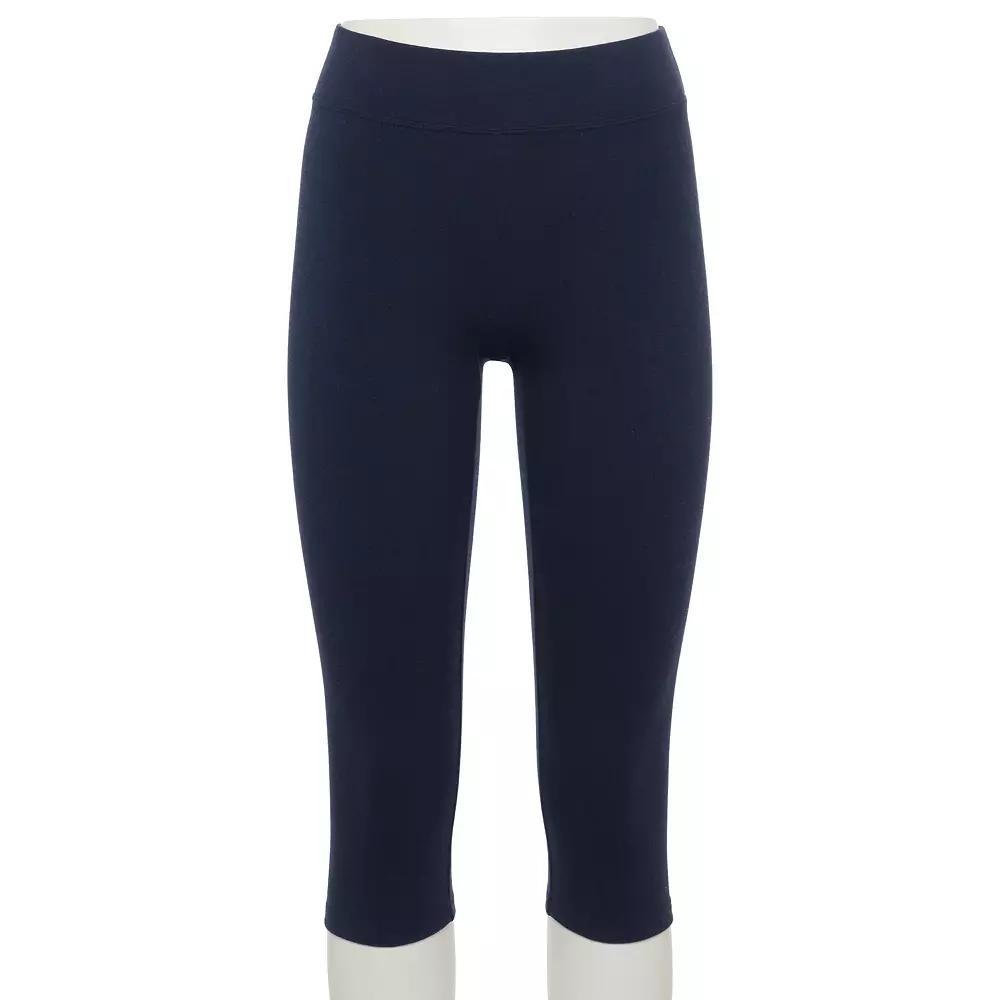 Women's Sonoma Goods For Life® Wide-Waistband Capri Leggings, Size: XS, Pitch Black Product Image