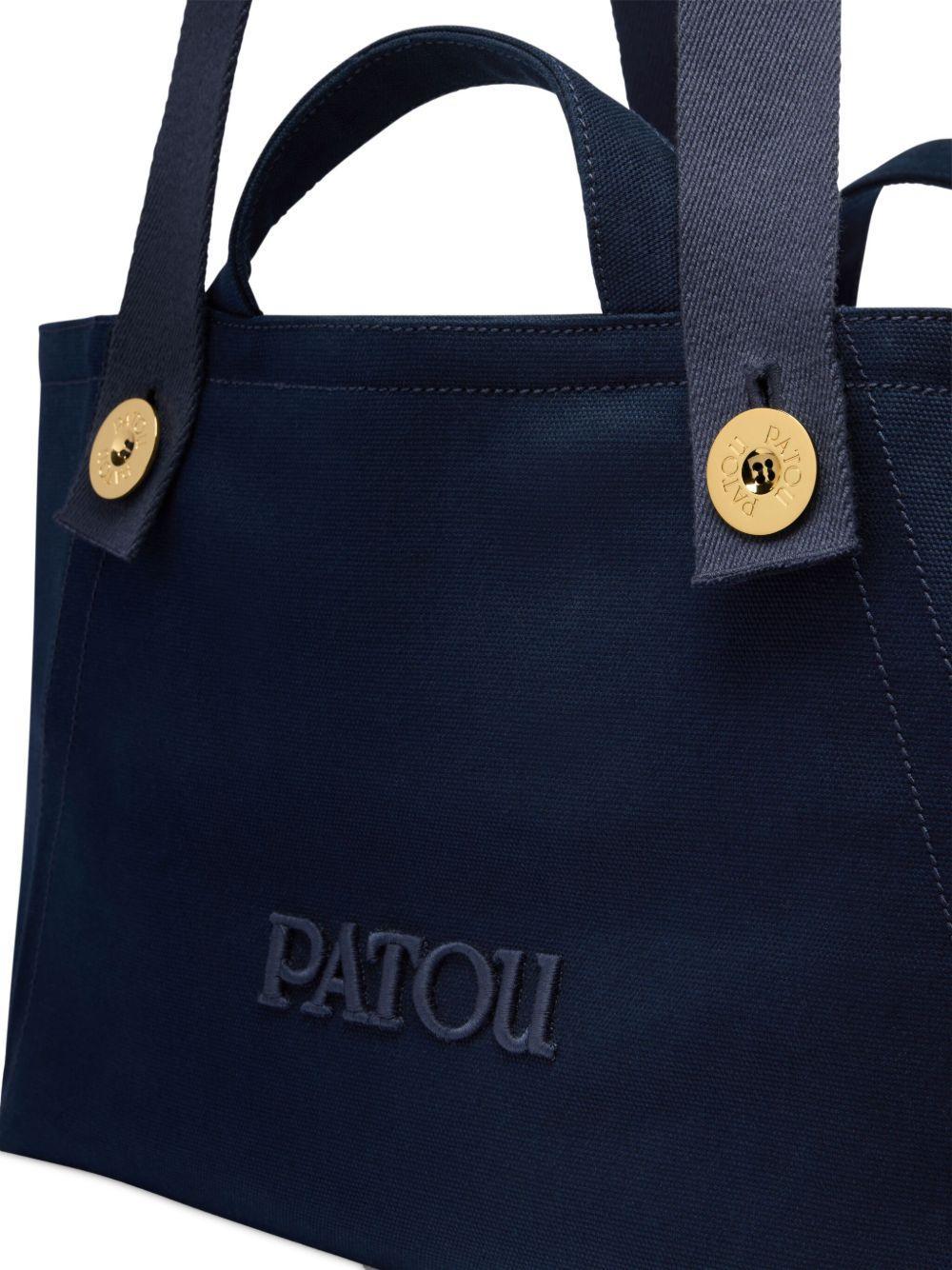 large logo trapeze-design canvas tote bag Product Image