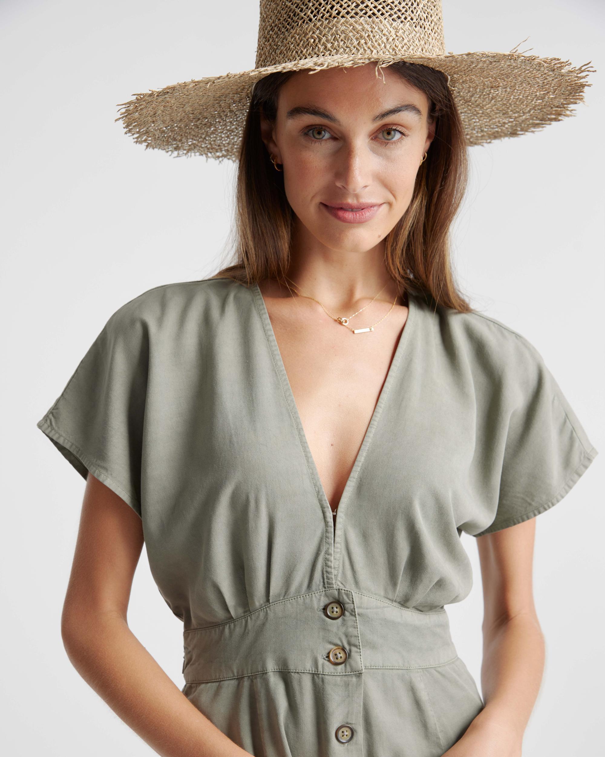 Quince | Women's Vintage Wash Tencel Button Front Dress Size XS Product Image