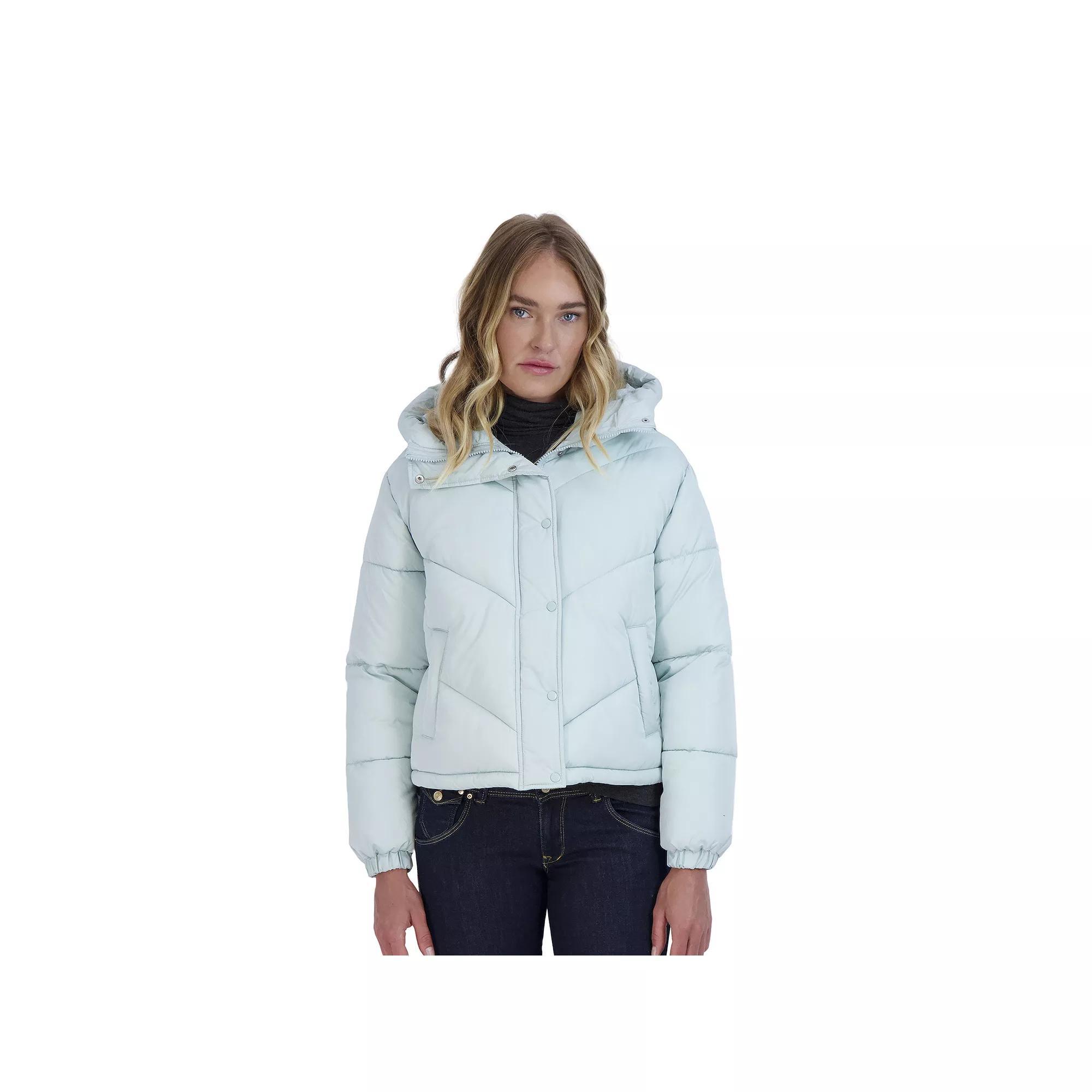Juniors' Sebby Short Puffer Jacket, Women's, Size: XL, Green Product Image