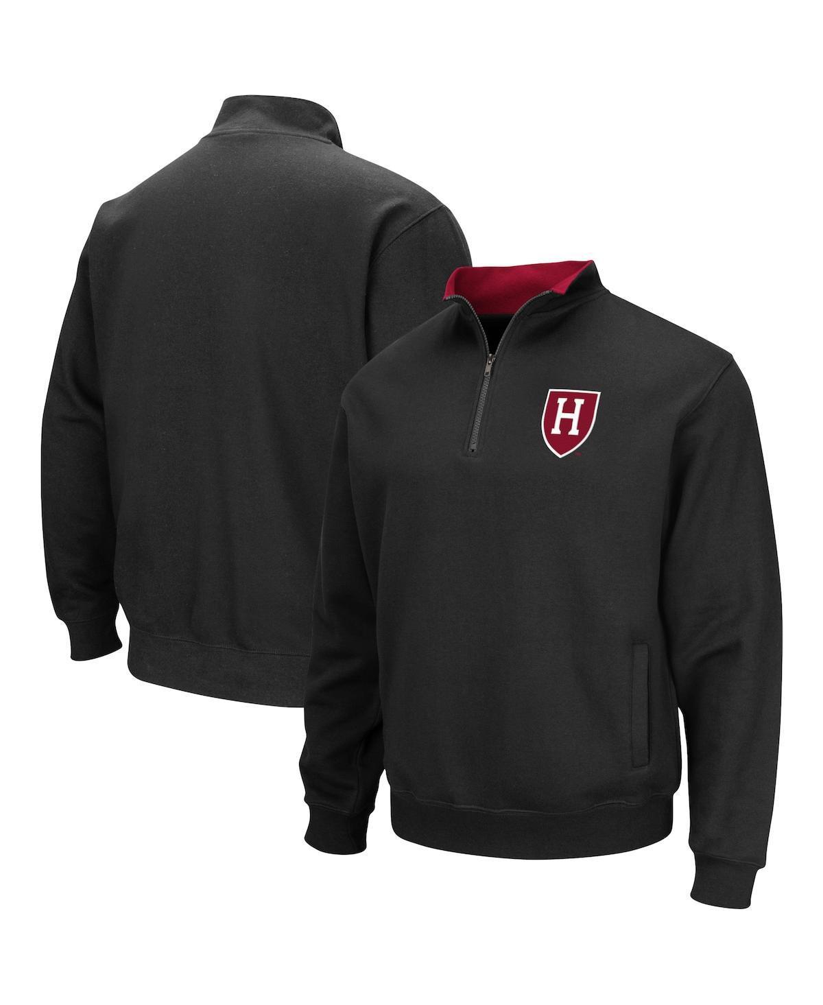 Men's Colosseum Black Harvard Crimson Tortugas Team Logo Quarter-Zip Jacket, Size: 3XL, Har Black Product Image
