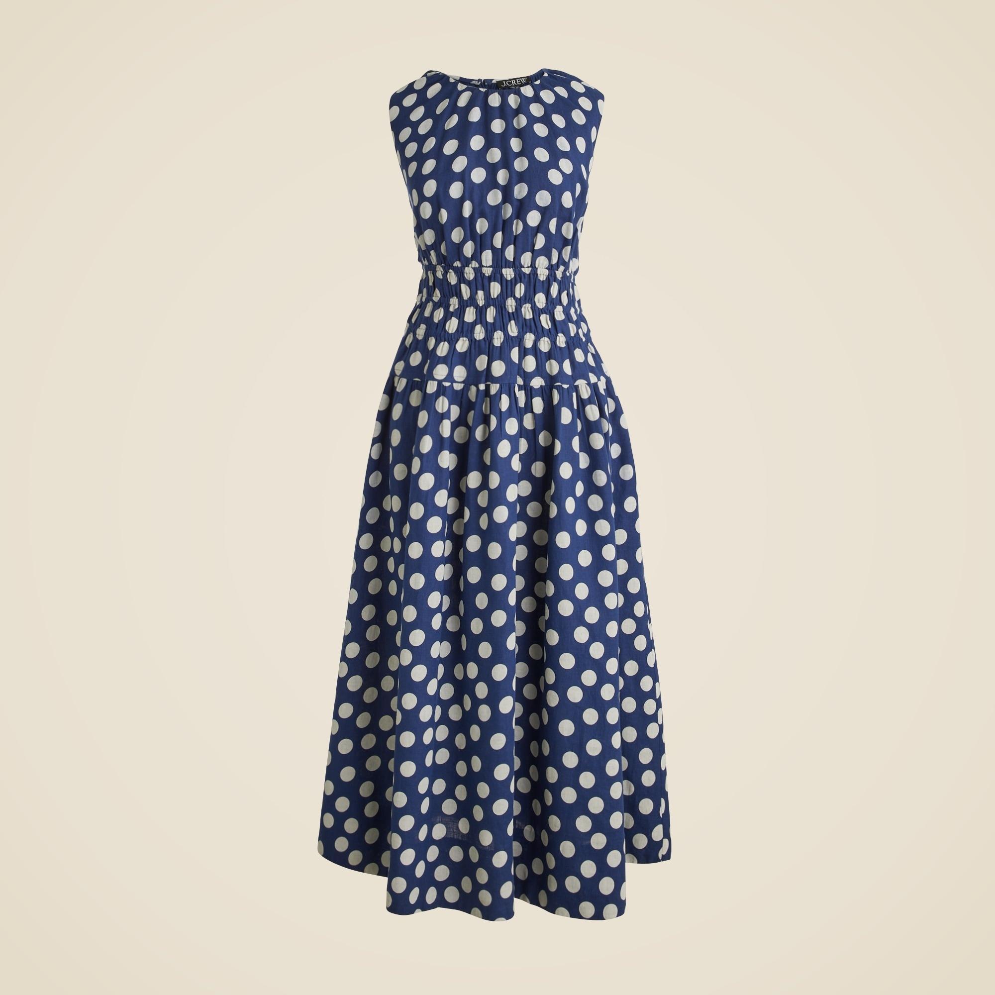 Hyacinth dress in polka-dot linen Product Image