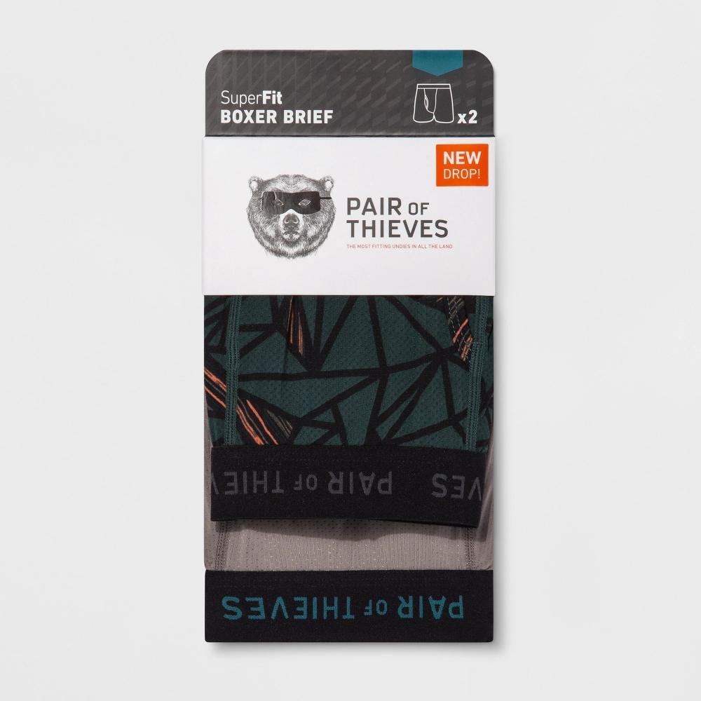 Pair of Thieves Men's Super Fit Boxer Briefs 2pk - Galaxy/Black L: Moisture Wicking, Quick Drying Fabric Product Image