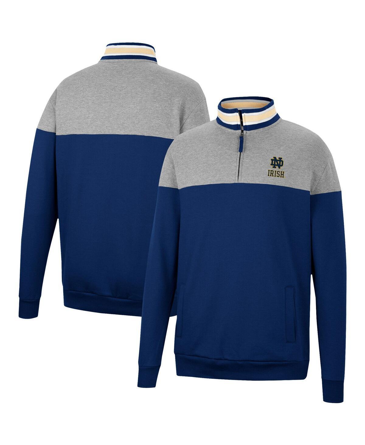 Mens Colosseum /Heather Gray Notre Dame Fighting Irish Be the Ball Quarter-Zip Top Blue Product Image